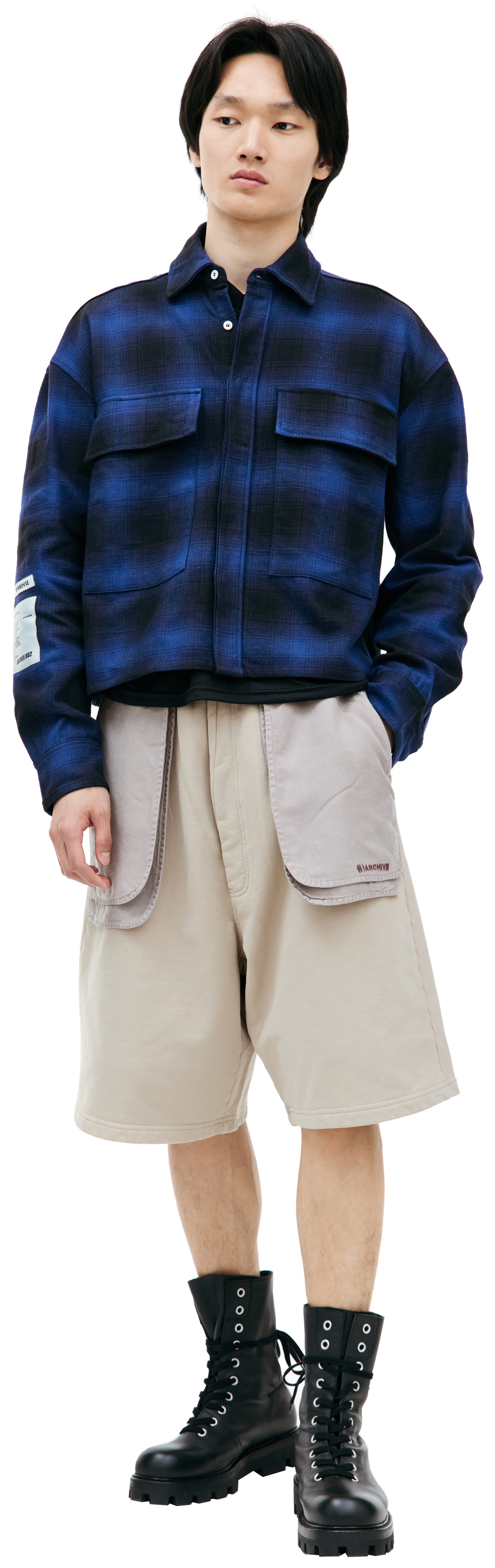 B1ARCHIVE Checkered logo shirt