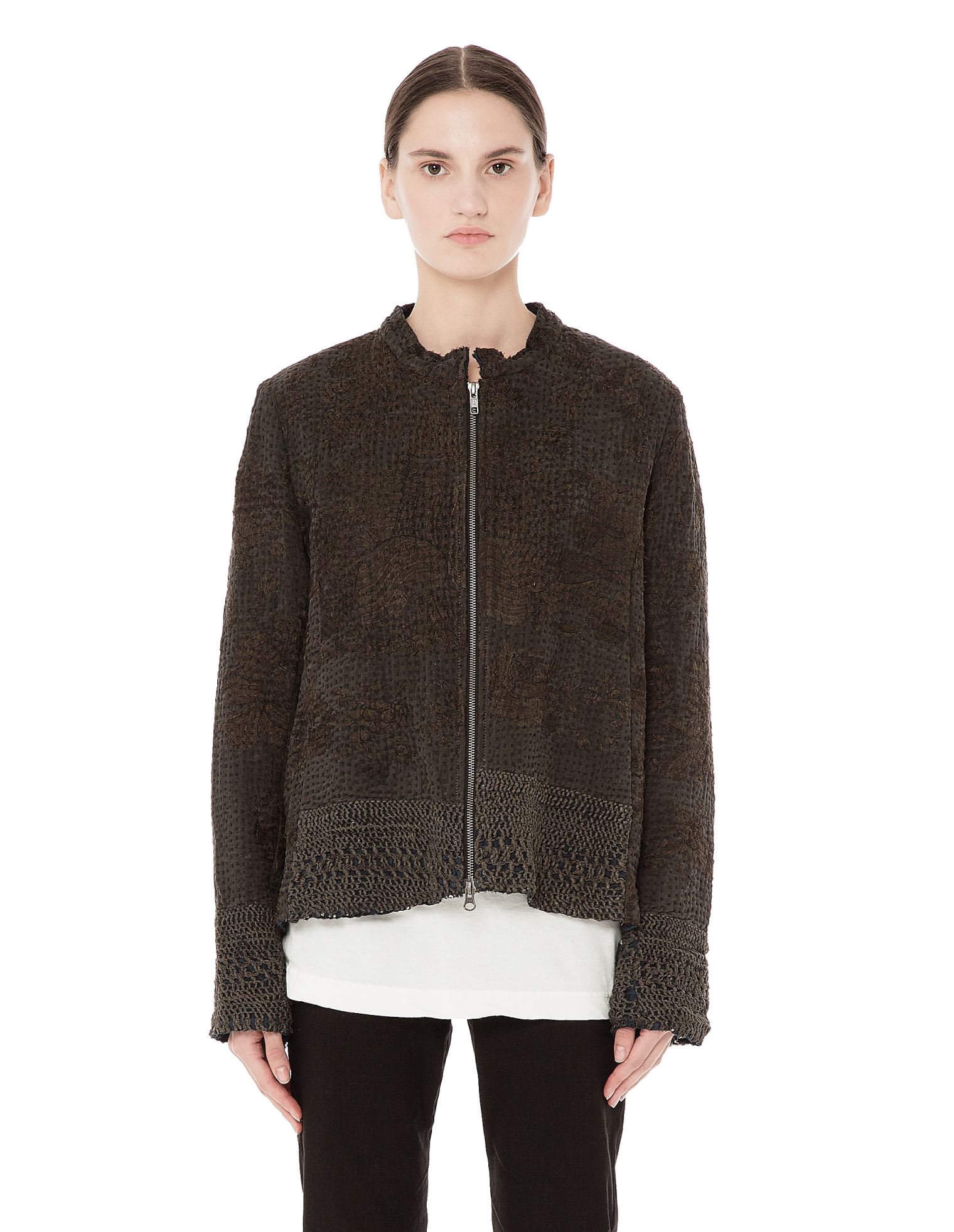 By Walid Oversized silk bomber jacket