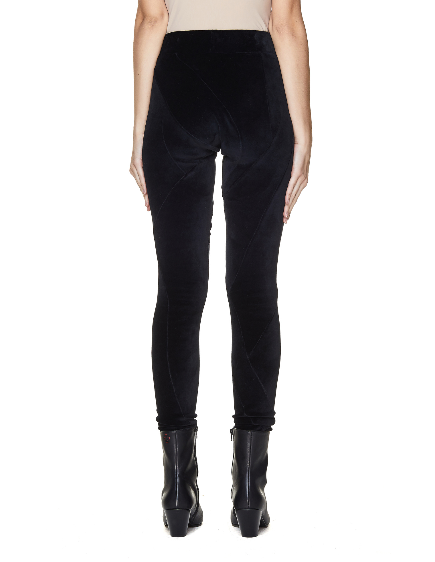 Leon Emanuel Blanck Black Velvet Deconstructed Leggings