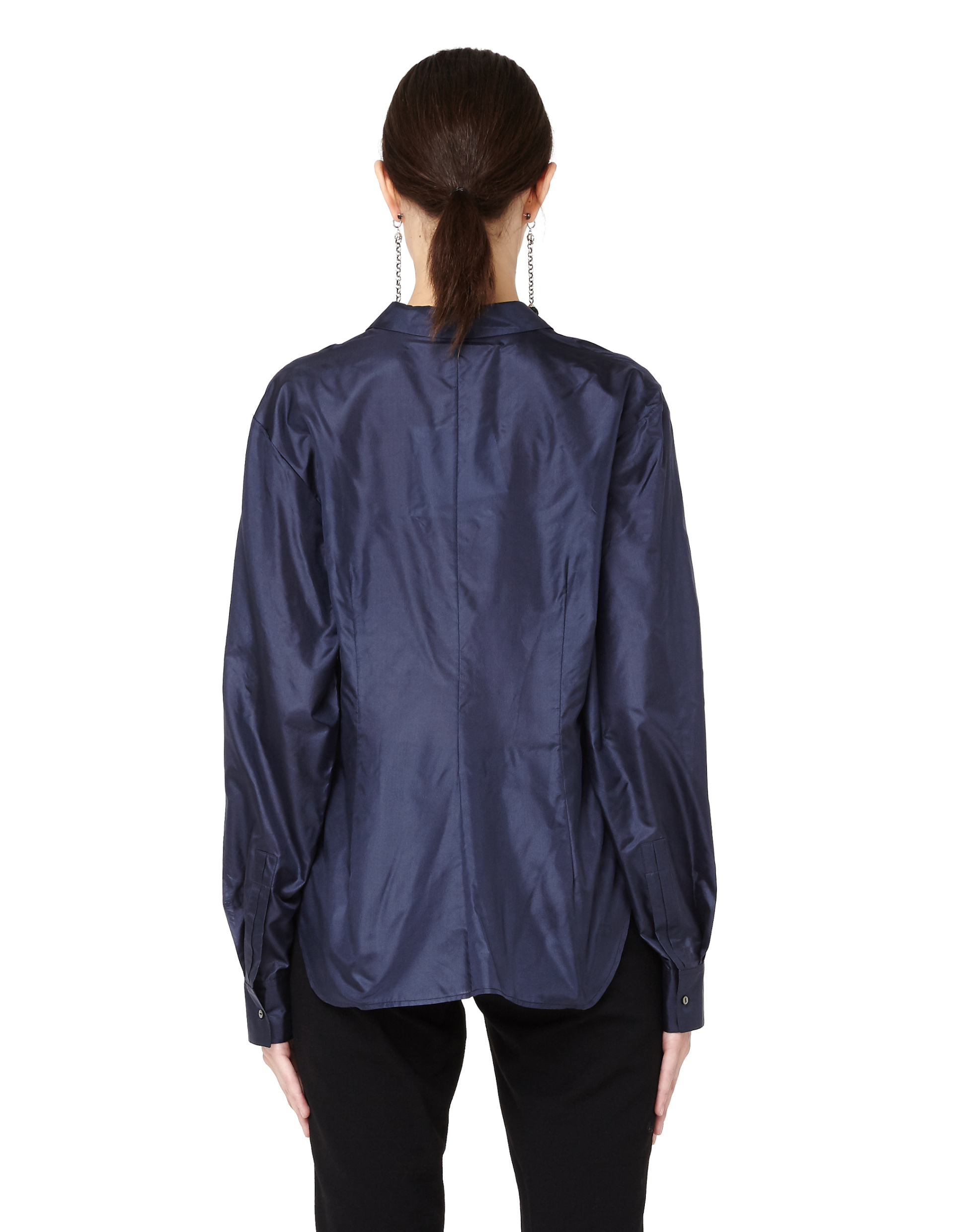 The Row Blue Silk Shirt