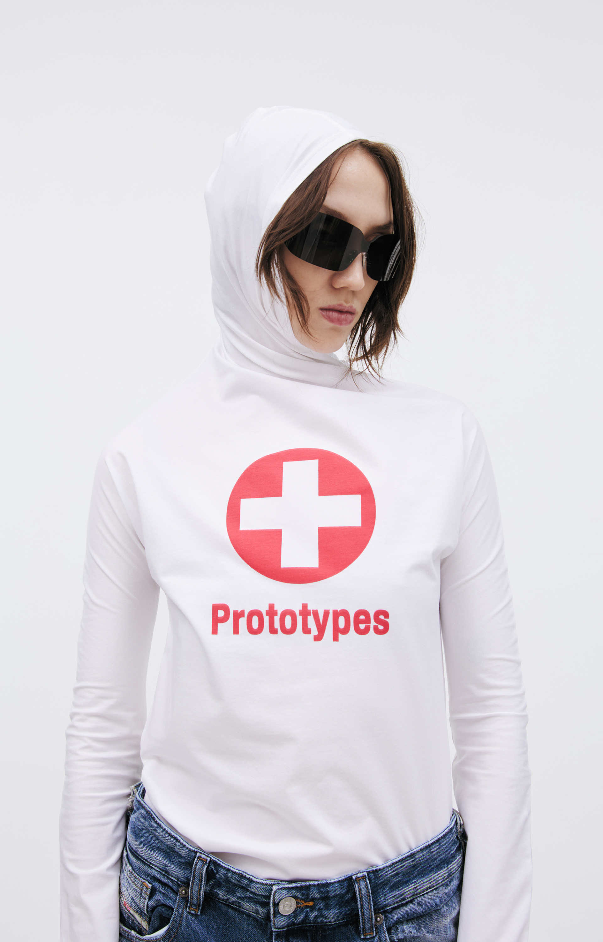 PROTOTYPES White logo hoodie