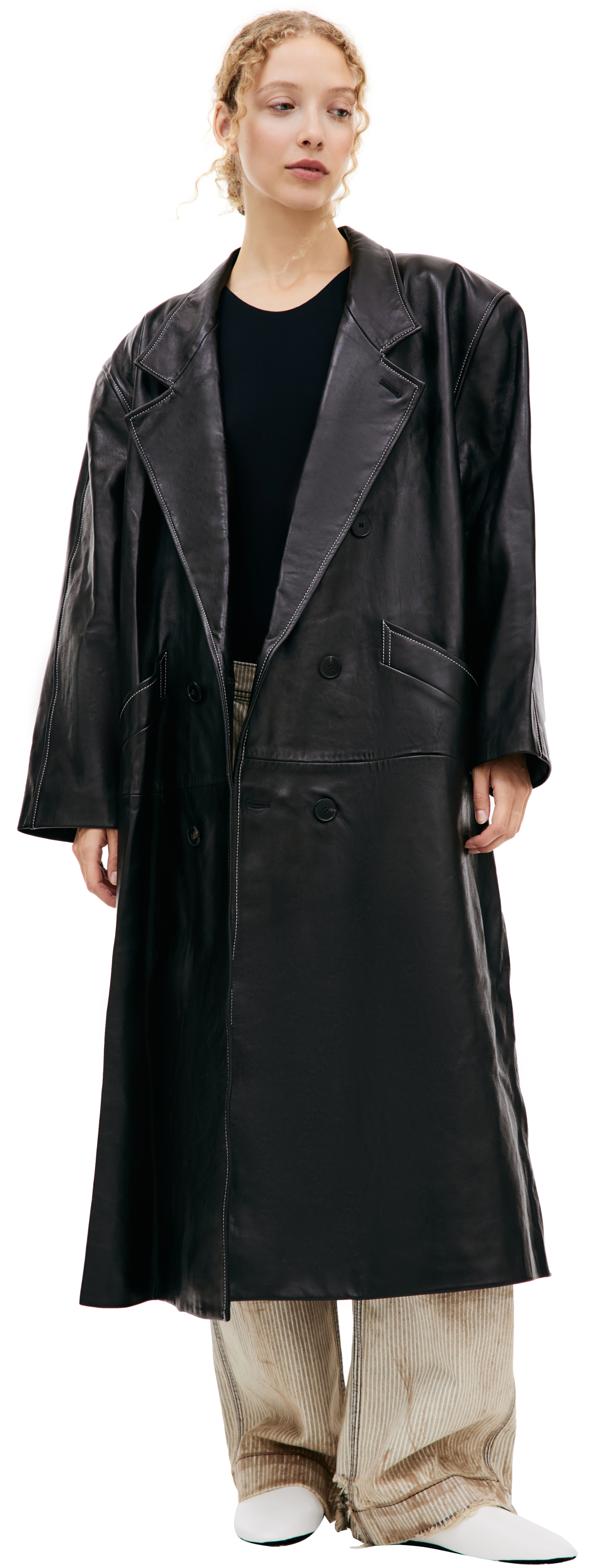 Enfants Riches Déprimés Black leather coat