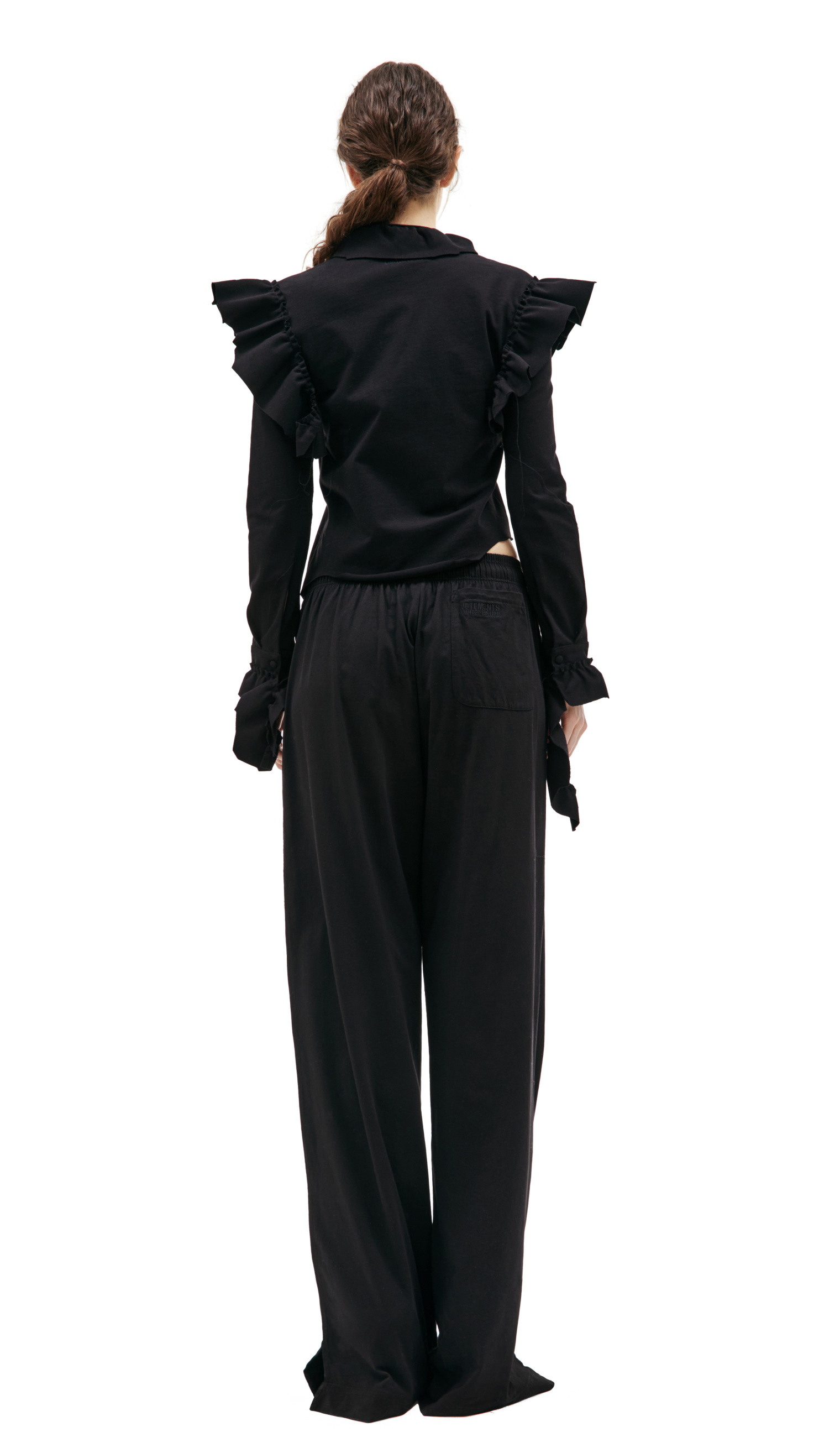 VETEMENTS Black ruffle shirt