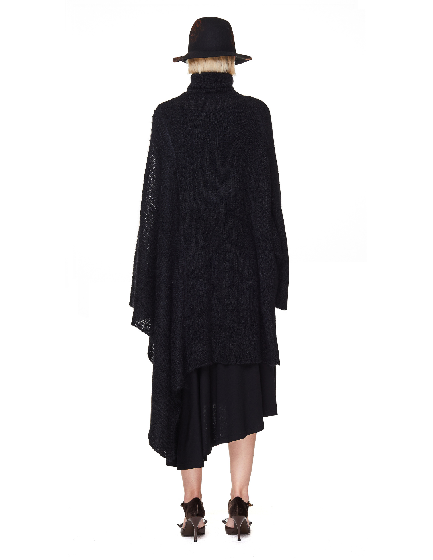 Yohji Yamamoto Black Mohair Poncho