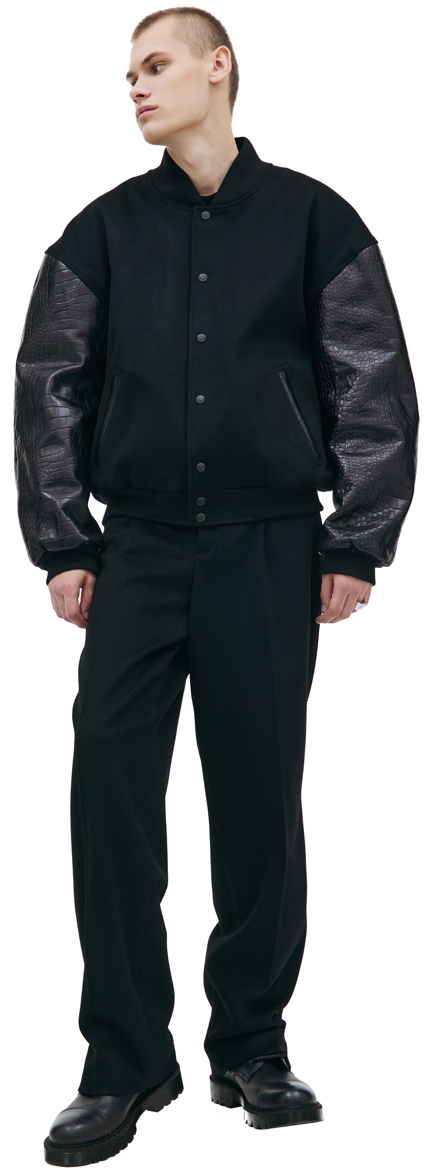 VTMNTS Black wool bomber jacket