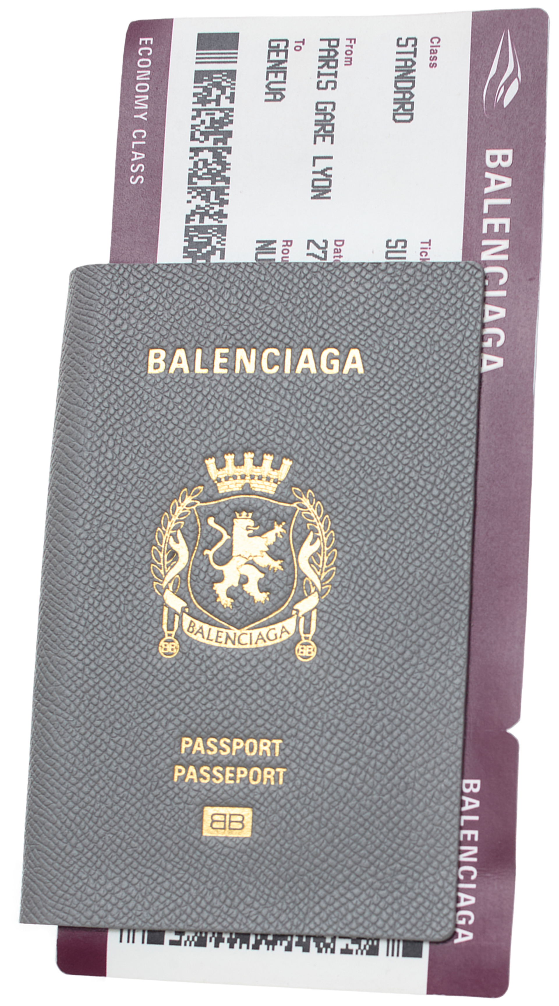 Balenciaga Passport-shaped wallet with ticket