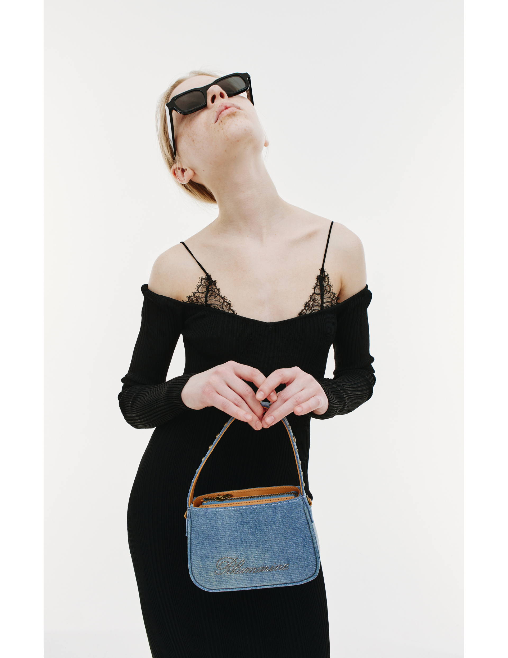 Blumarine Knit dress with lace