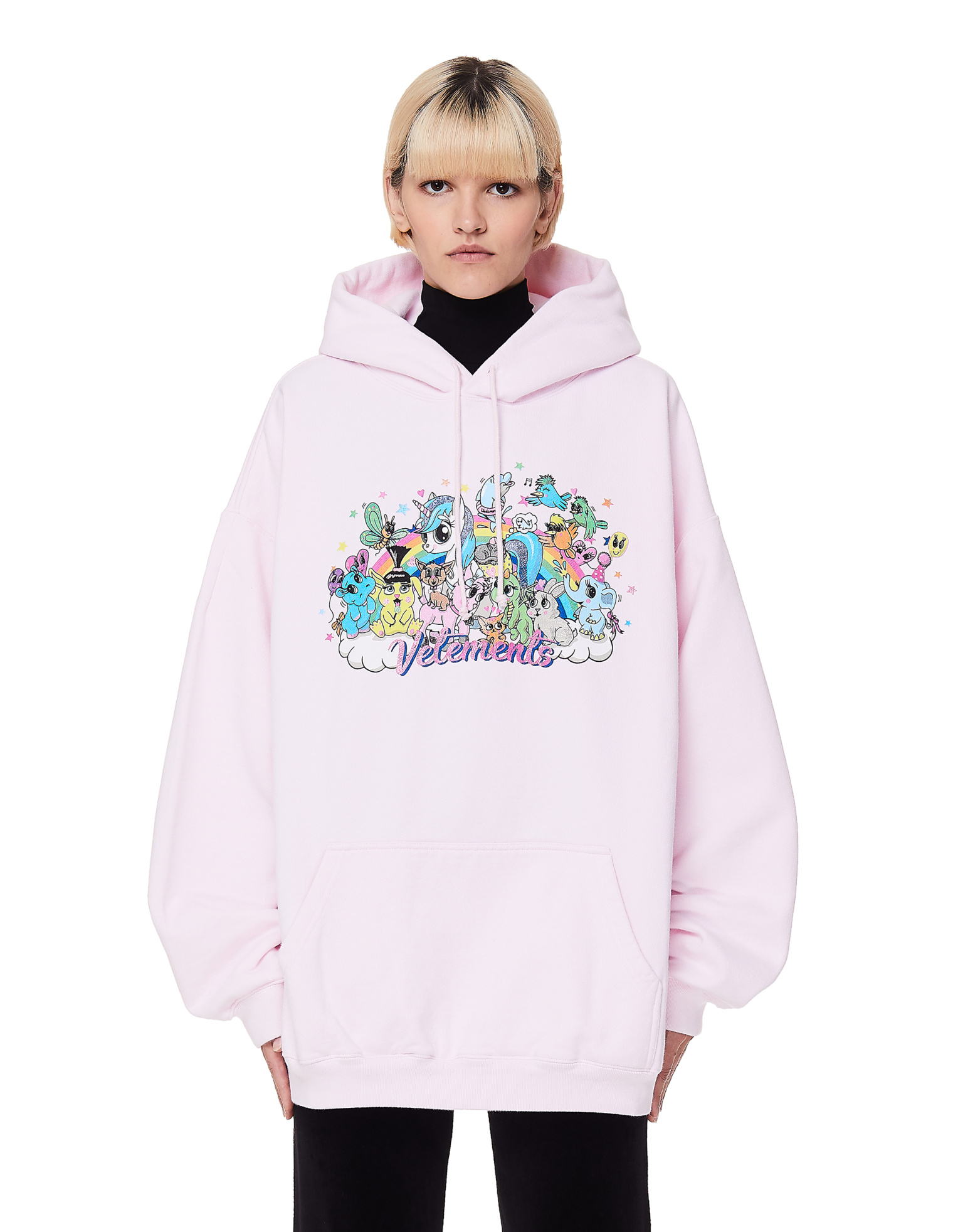 VETEMENTS Хлопковое худи Unicorn с принтом
