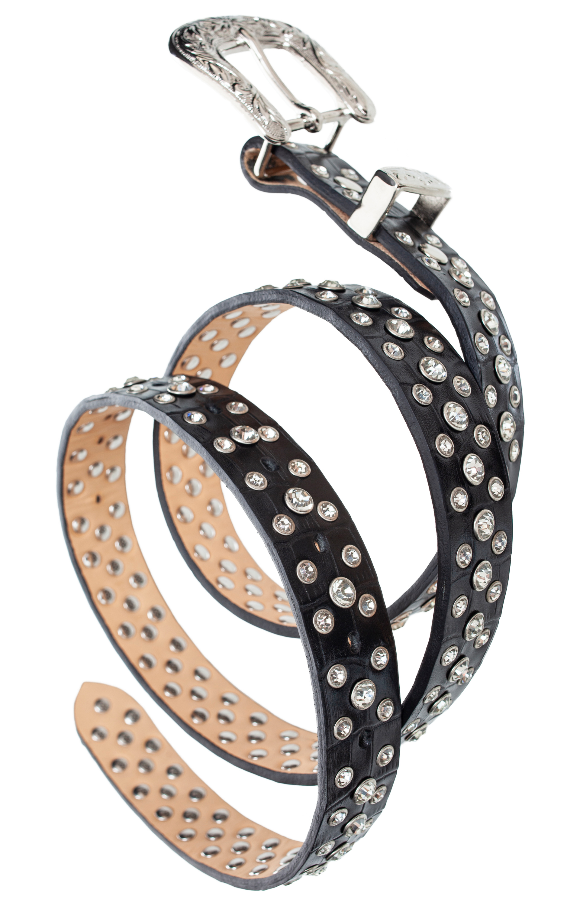 Doublet Crocodile pattern blings belt