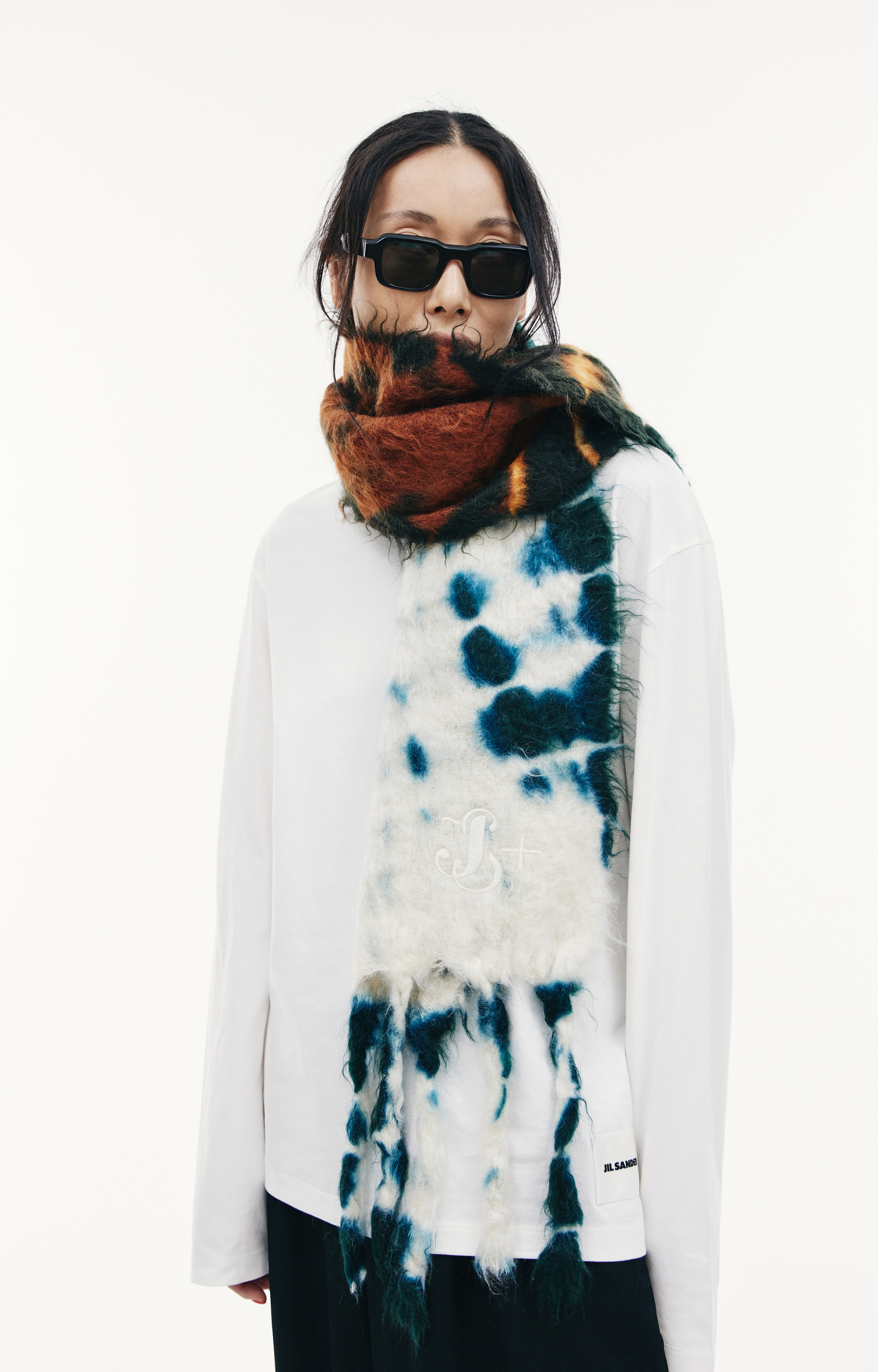 Jil Sander Tie-dye mohair scarf