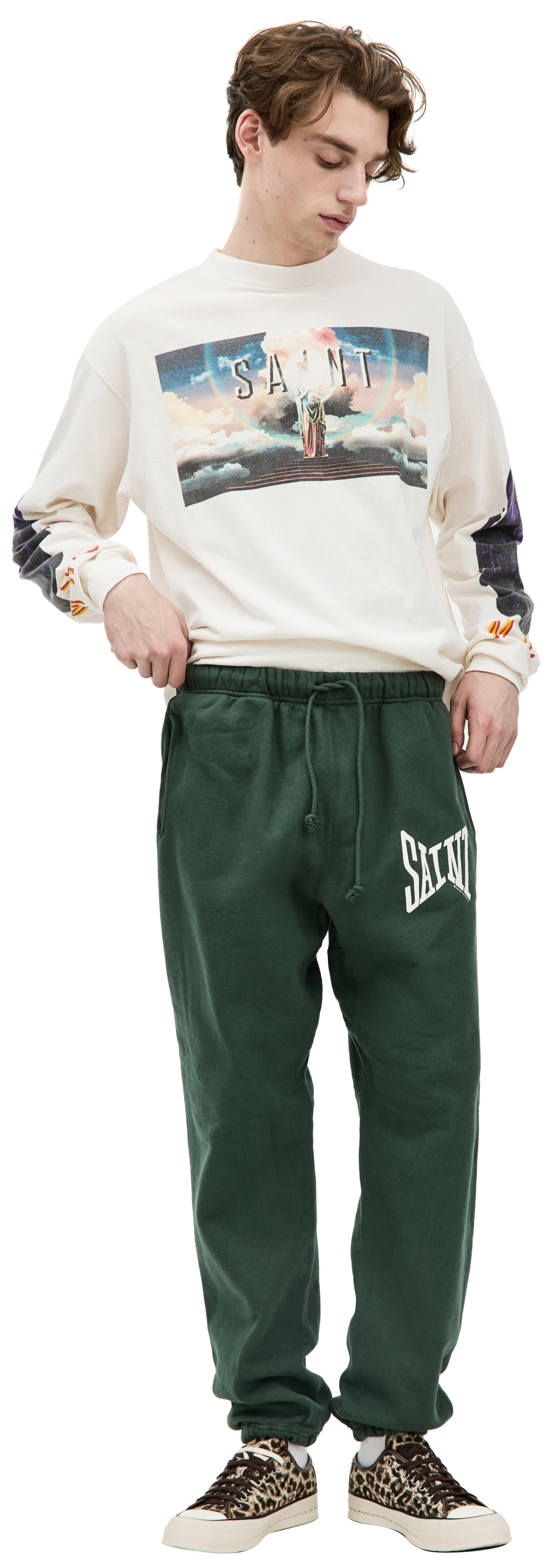 Saint Mxxxxxx Green logo sweatpants