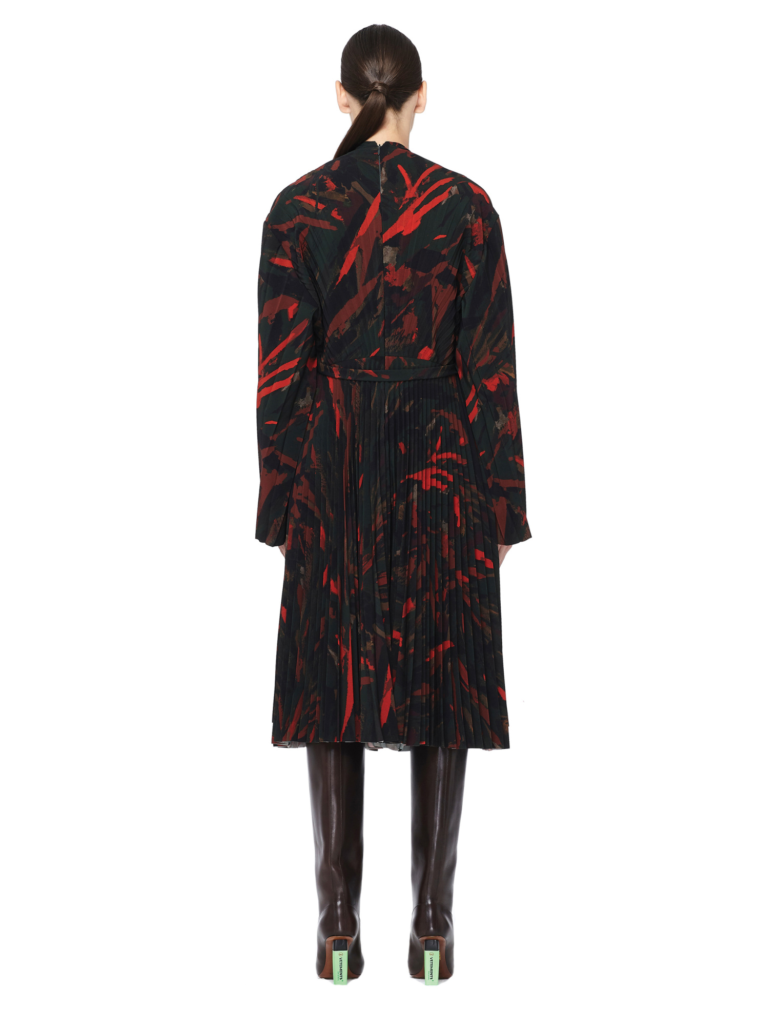 Balenciaga Semi Fitted Pleated Printed Dress