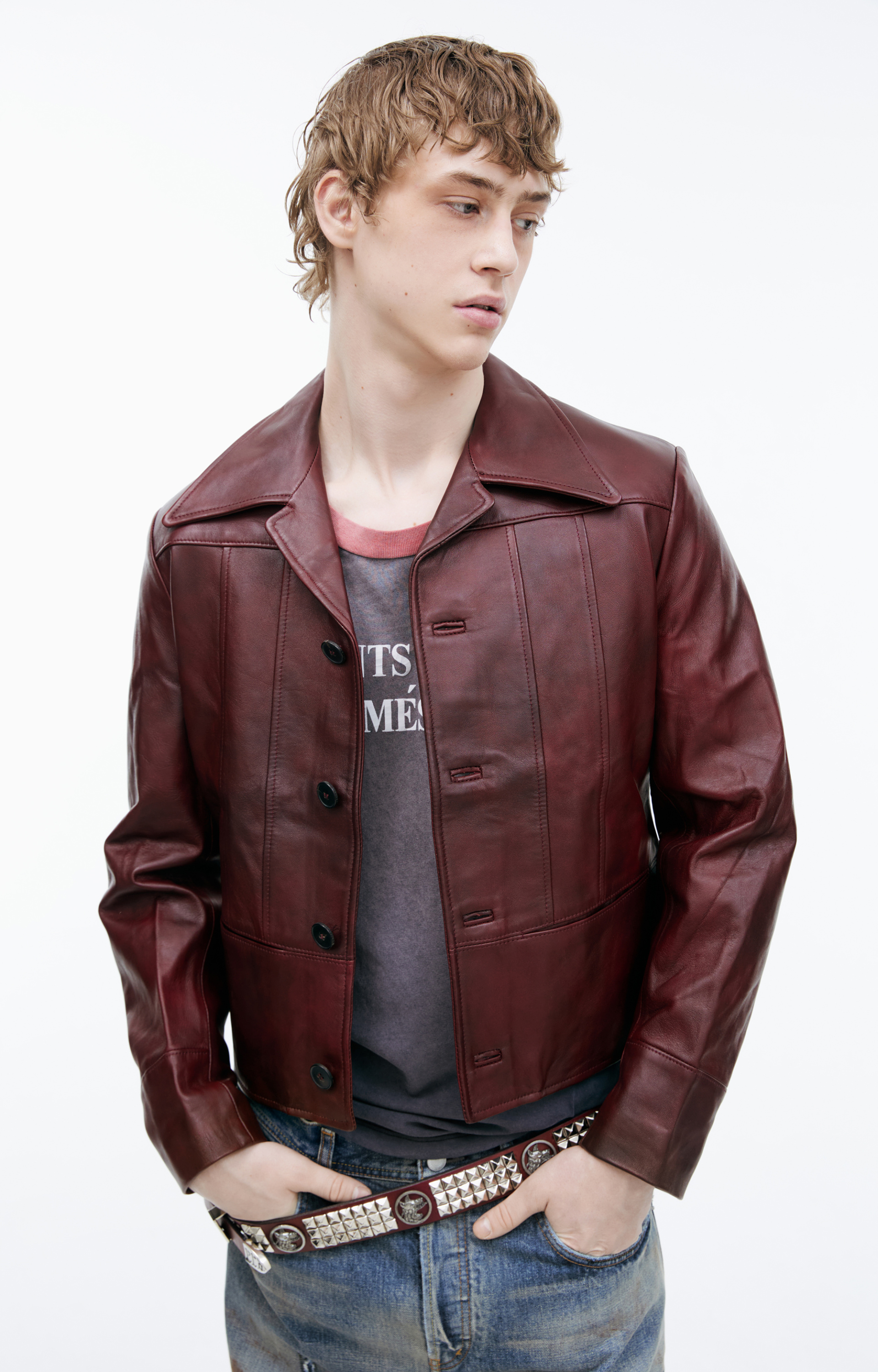 Enfants Riches Déprimés Red leather jacket