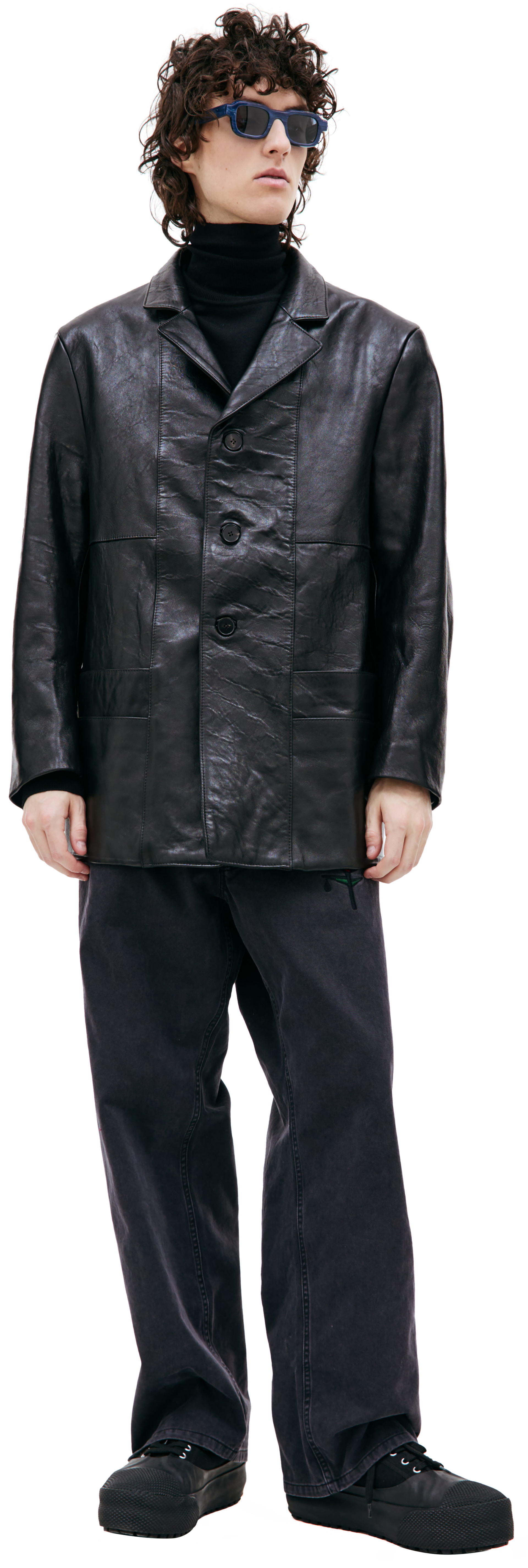 Enfants Riches Déprimés Black leather blazer