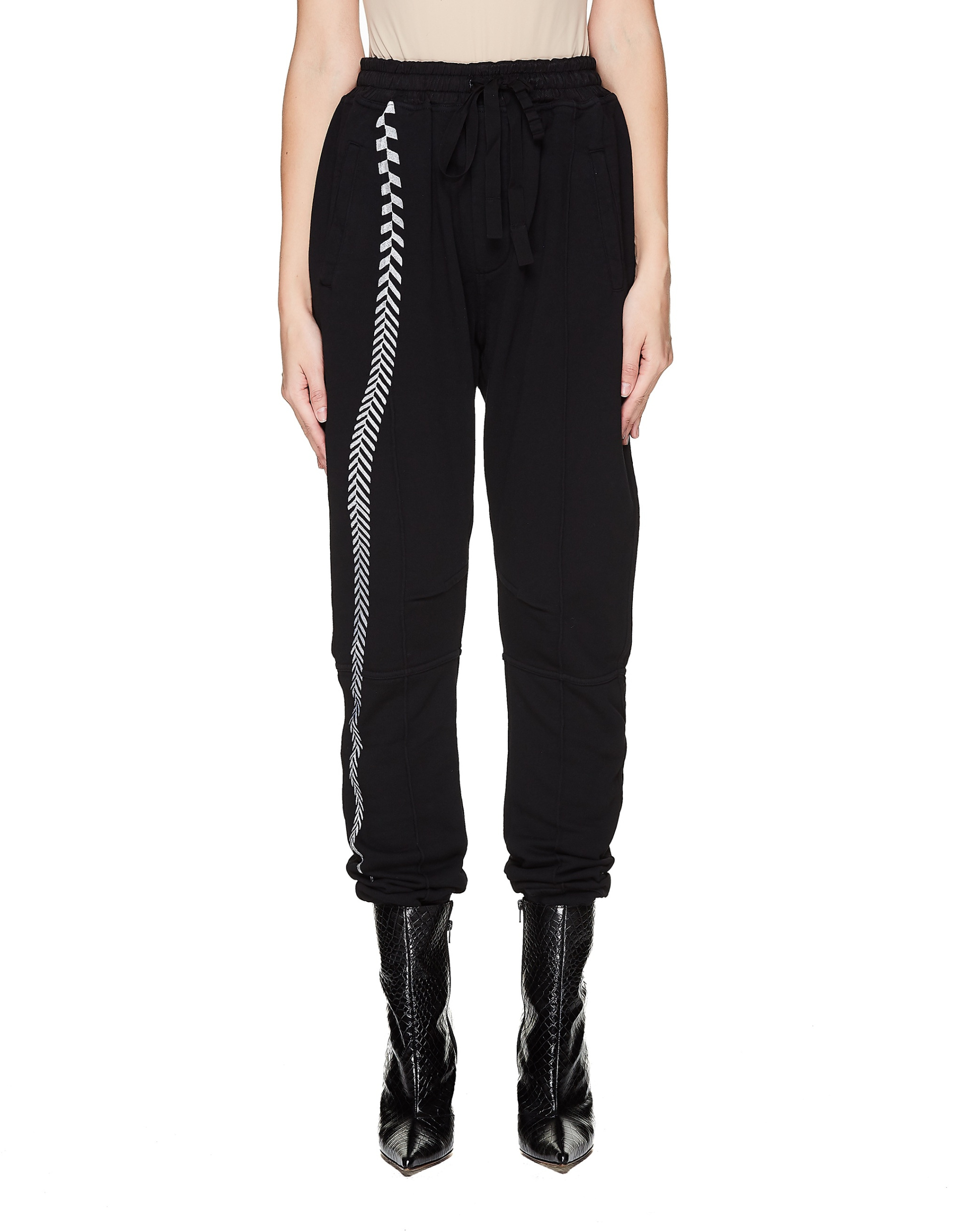Haider Ackermann Embroidered Black Cotton Sweatpants