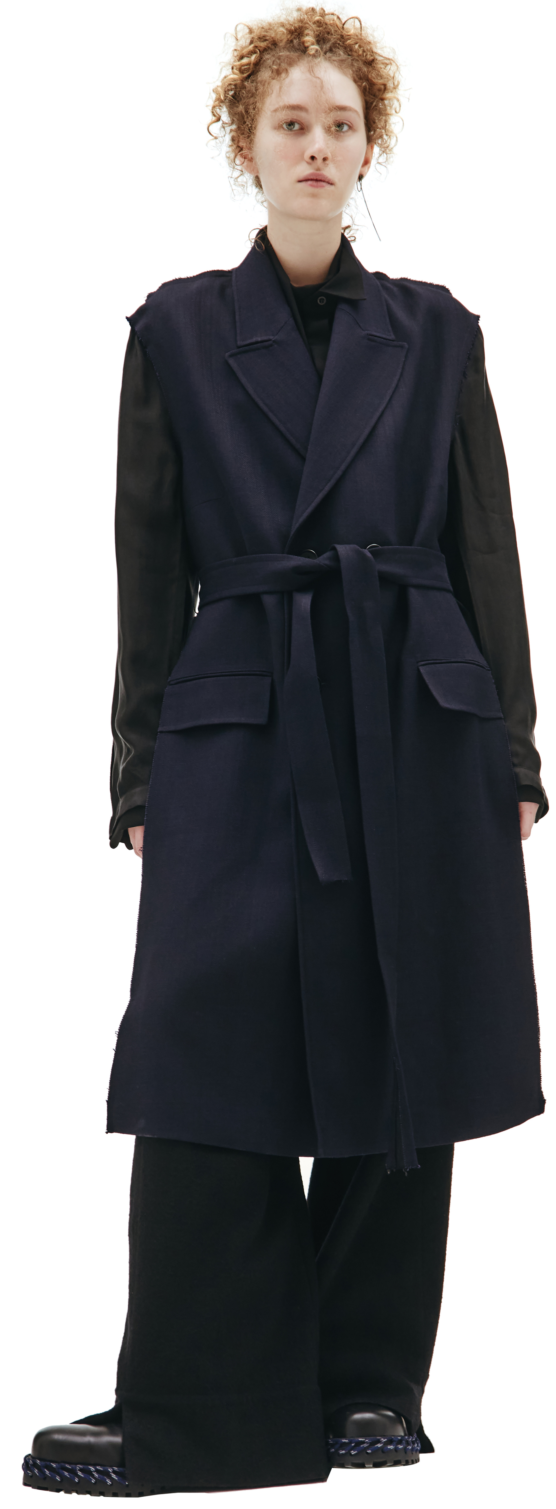 Maison Margiela Navy & Black Double Breasted Coat