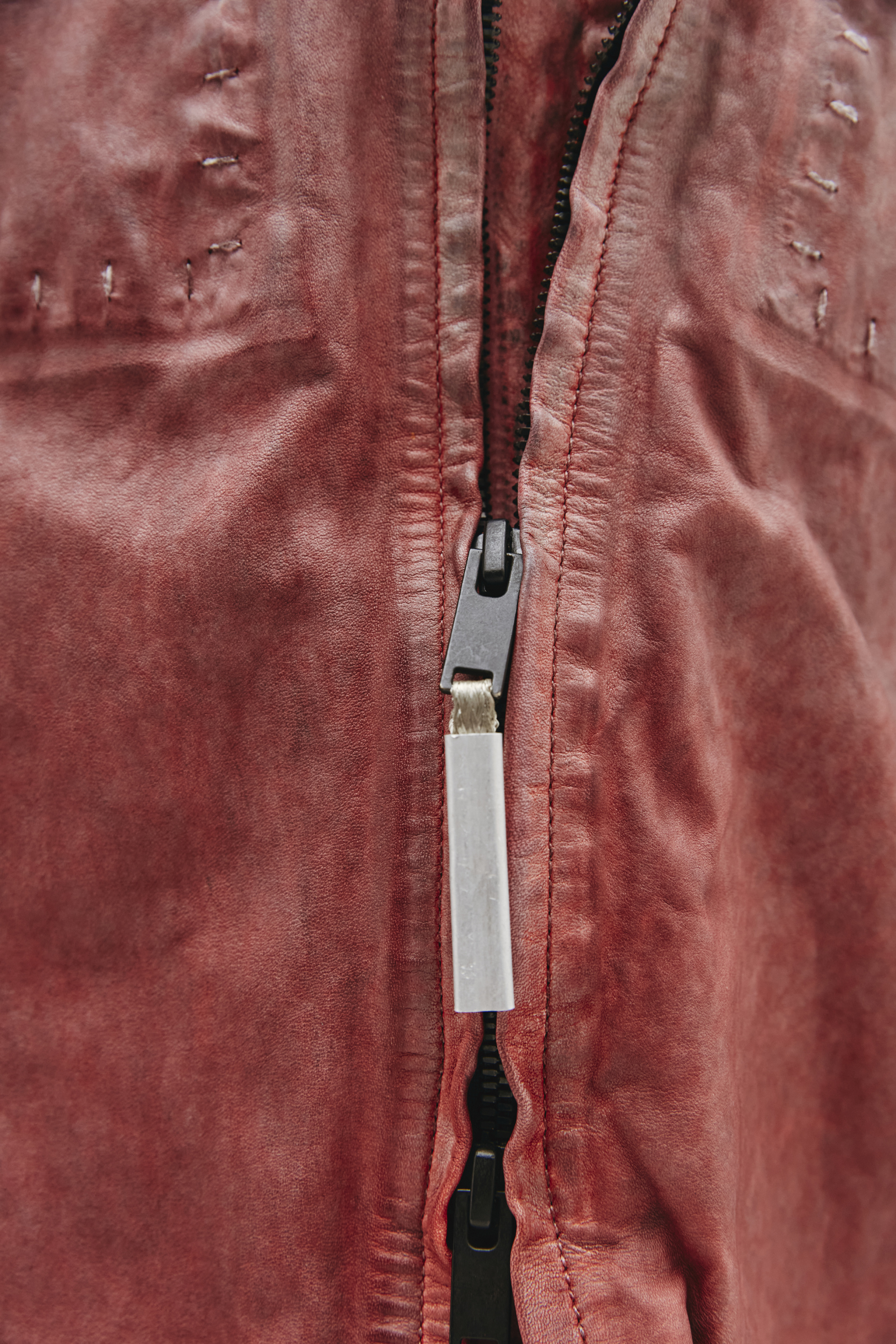 Isaac Sellam Red leather parka