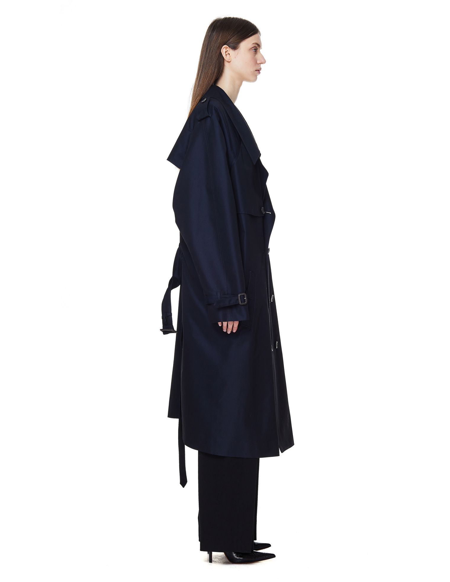 ジャケット・アウター doublet MARIONETTE TRENCH COAT navy Buy Doublet women navy blue oversized marionette trench coat