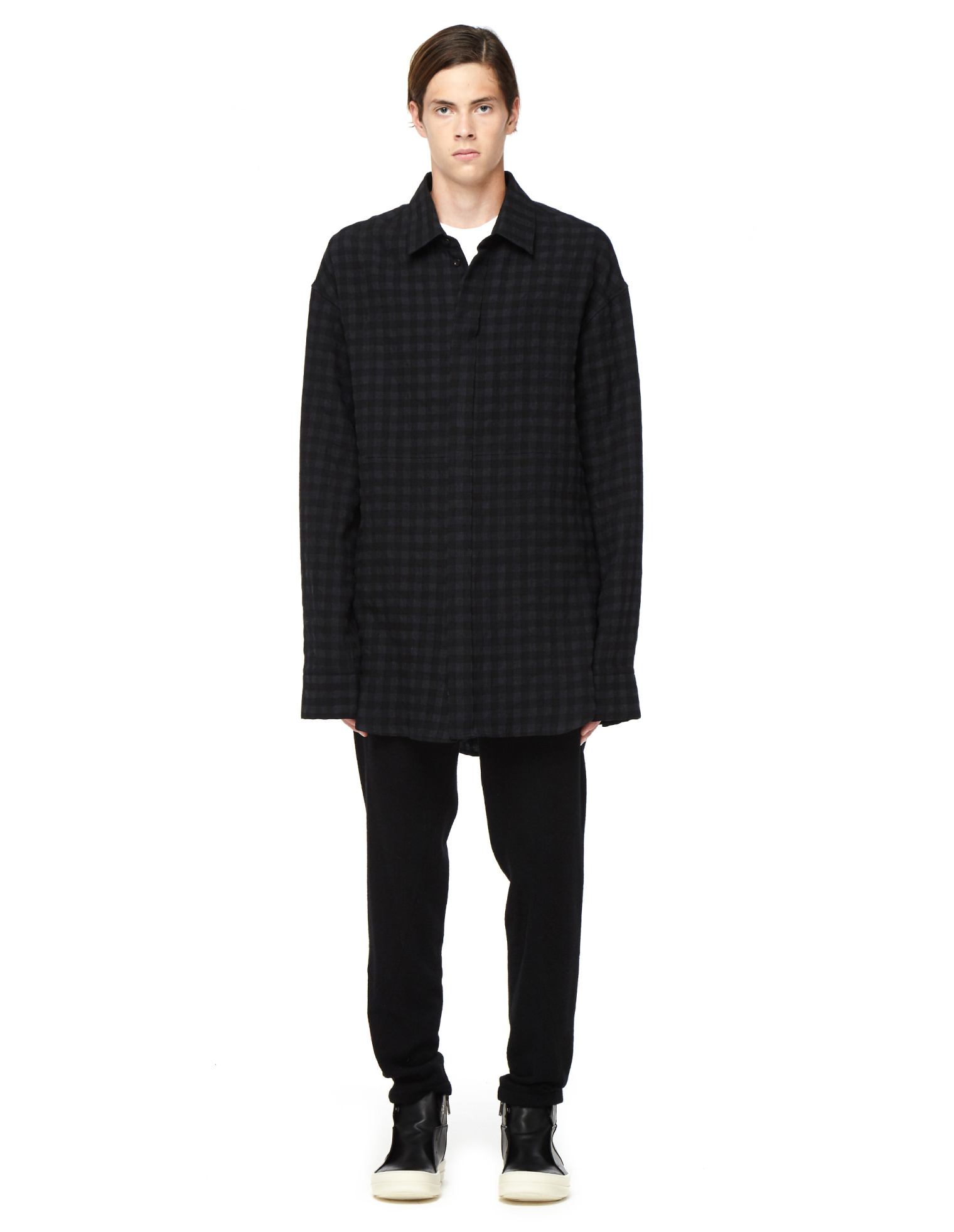 Ann Demeulemeester Рубашка-oversize в клетку