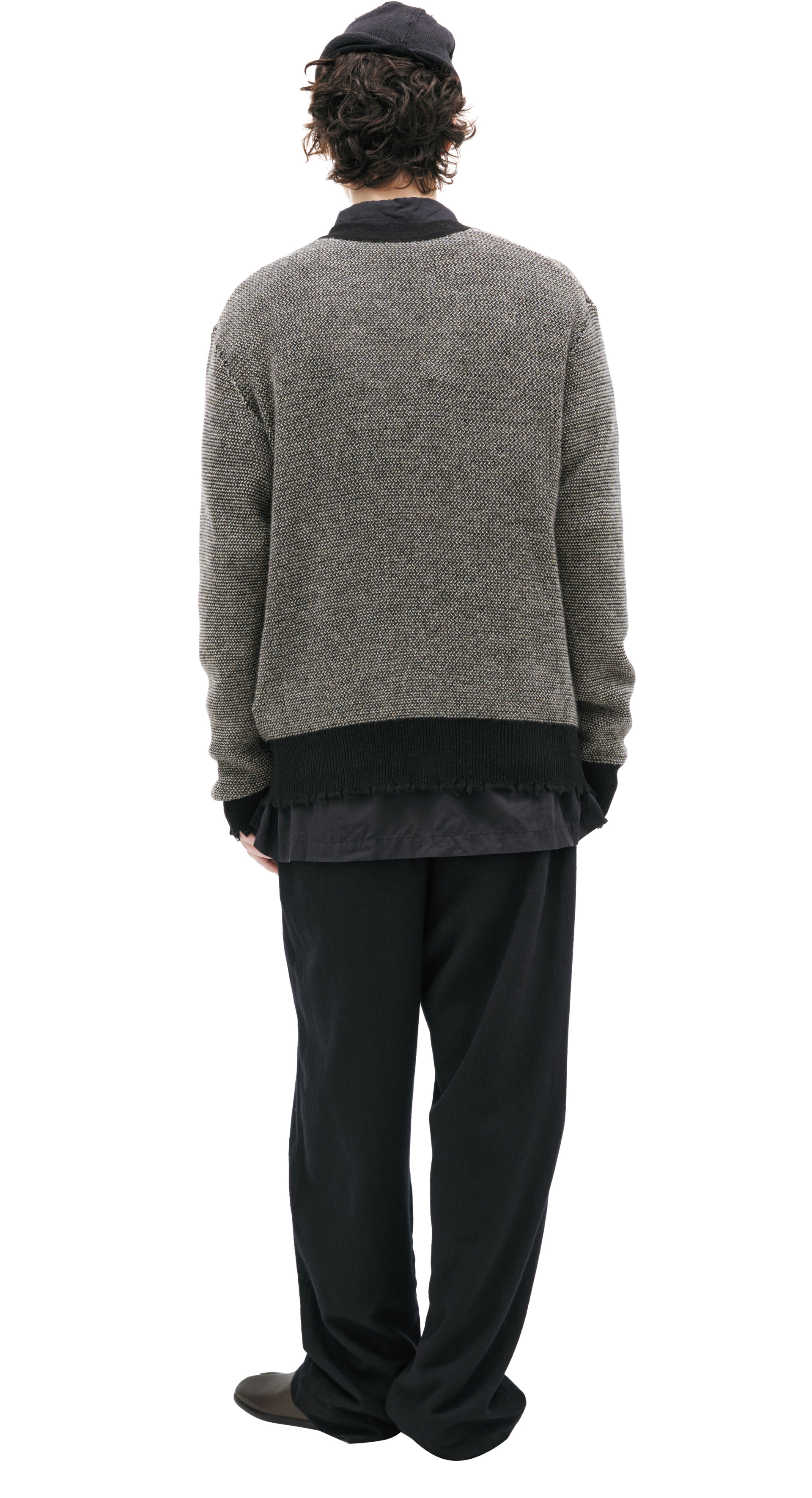 Ziggy Chen Knitted cardigan with a distressed look