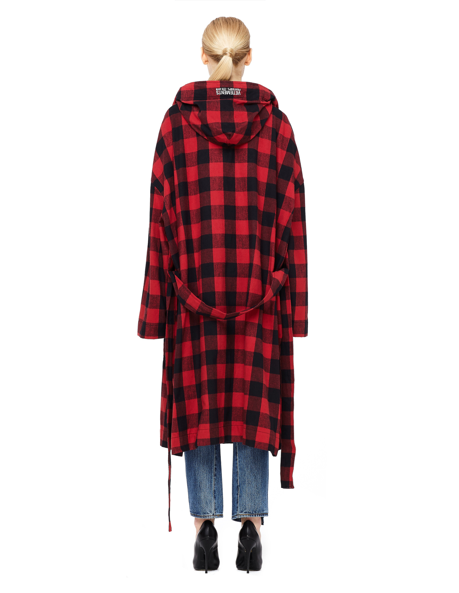 VETEMENTS Фланелевое клетчатое пальто-халат