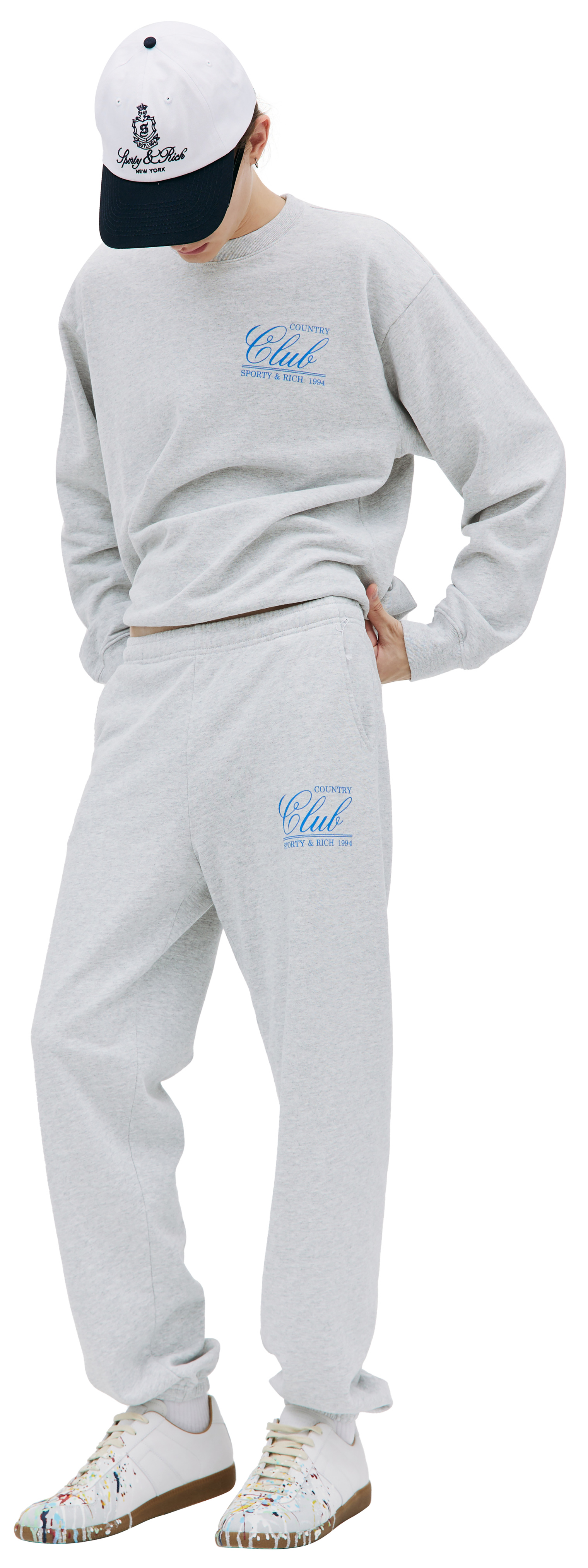 Sporty and rich sweatpants grey sale