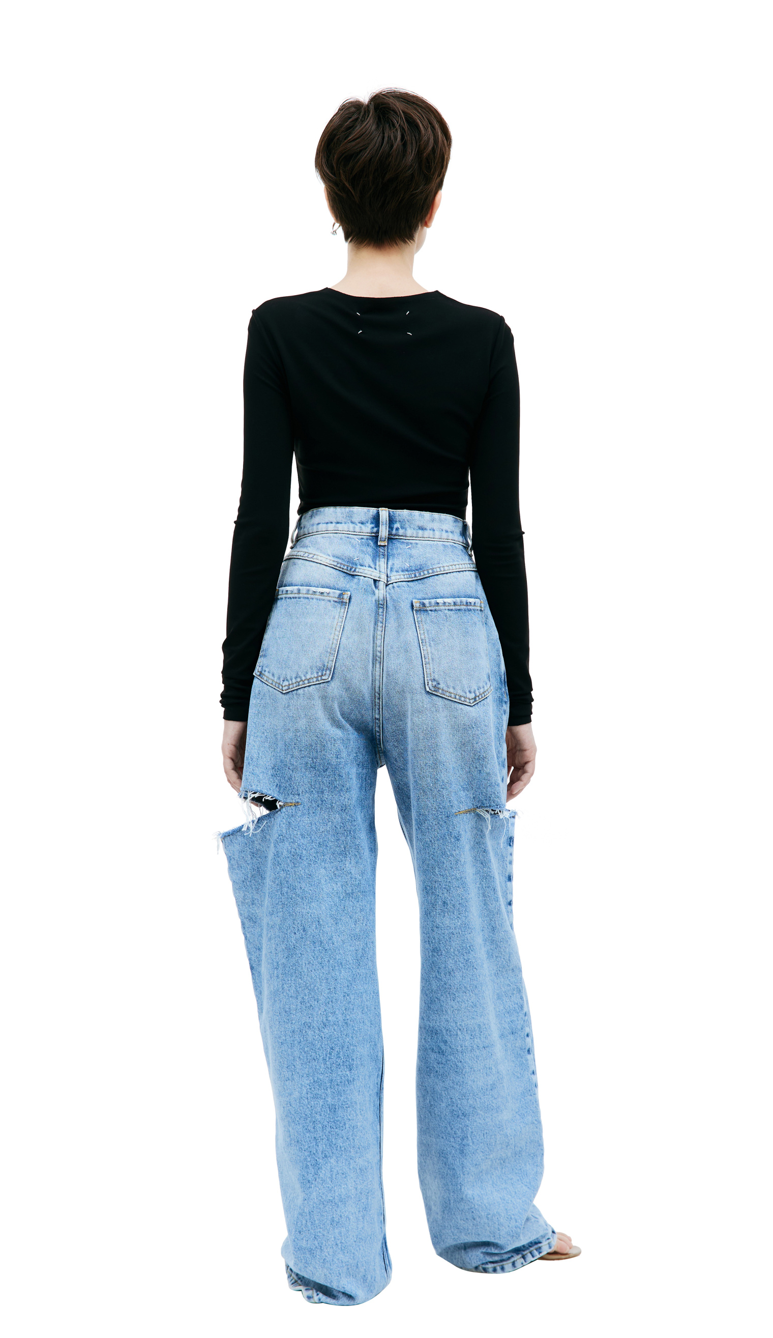 Maison Margiela Широкие джинсы с разрезами