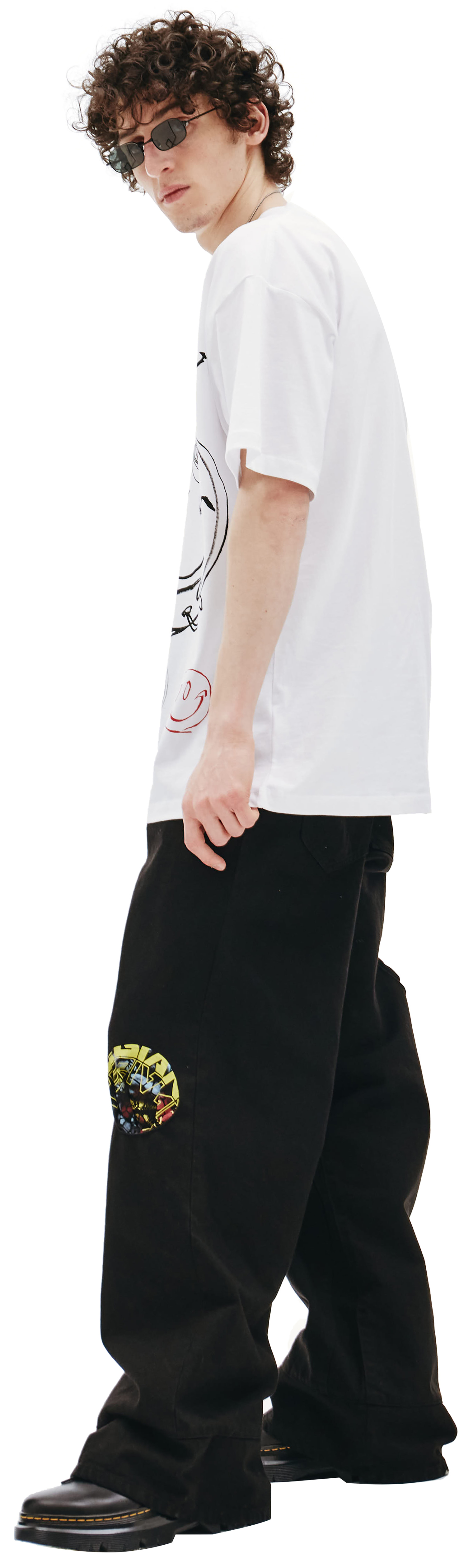 Raf Simons Raf Simons x Smiley Oversized Drawing Print T-Shirt