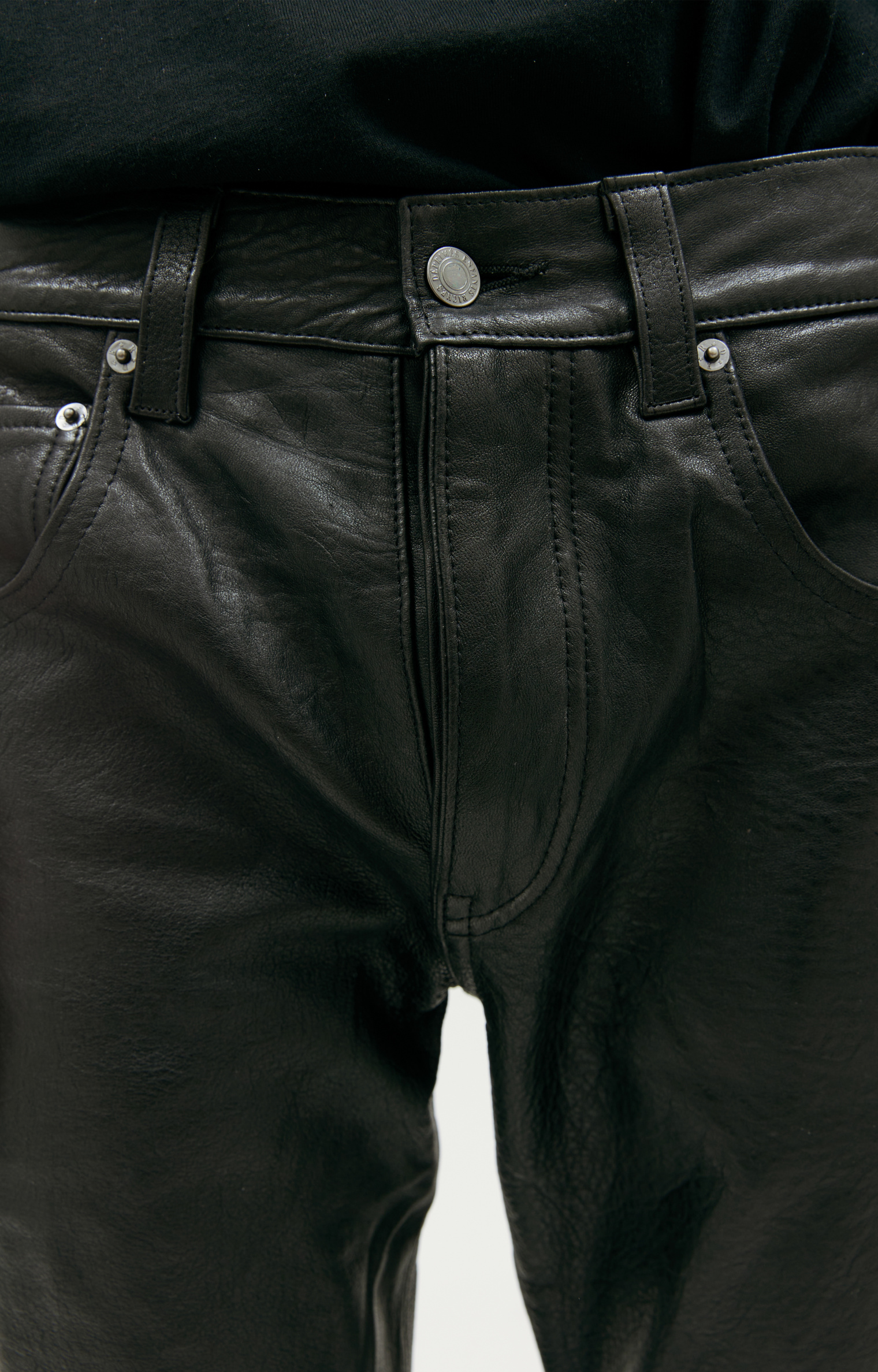 Enfants Riches Deprimes Black leather trousers