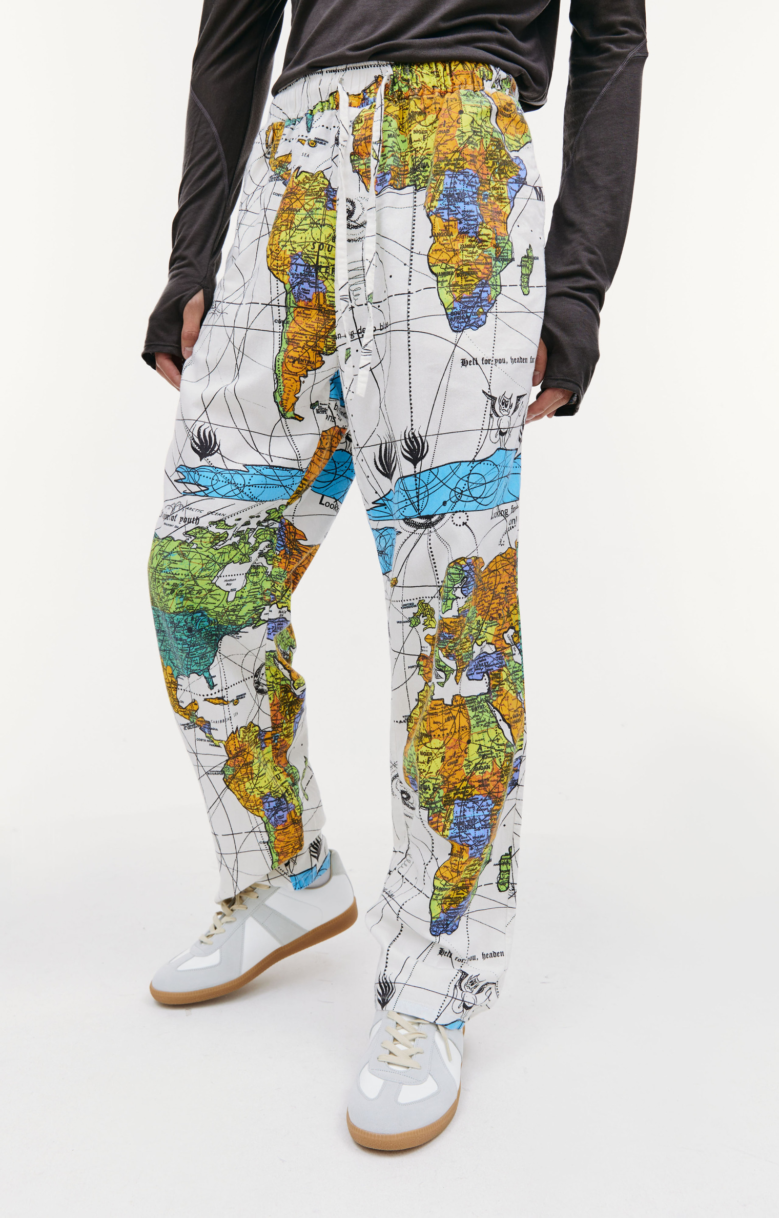 Saint Michael Saint Michael x Dr. Woo world map trousers