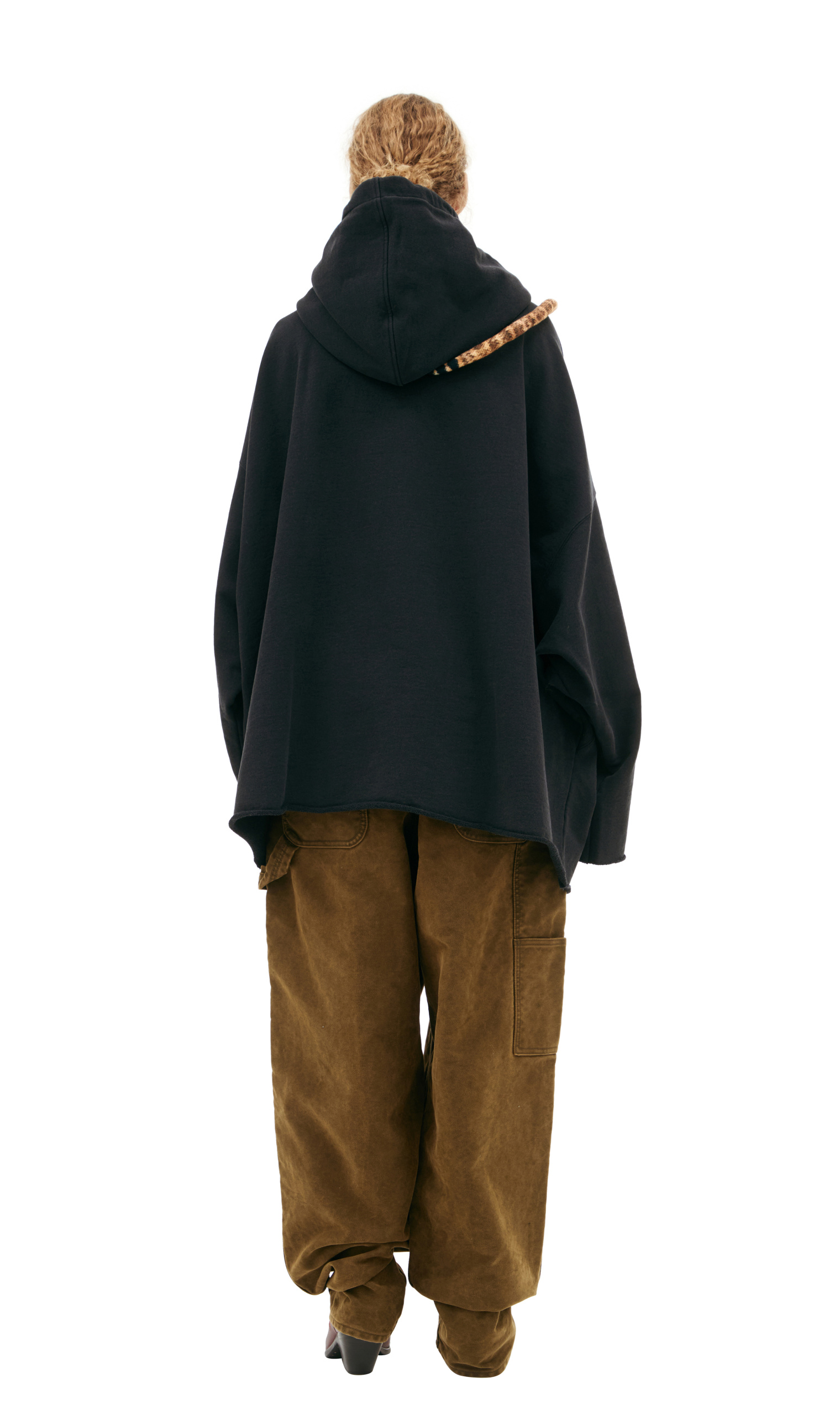 Buy Doublet women black 'i love my pet' hoodie with snake for $534