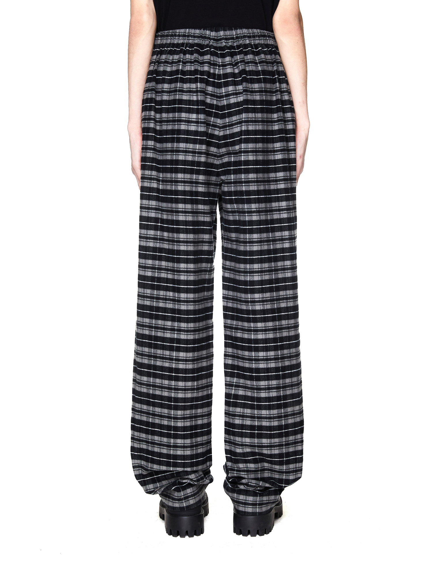 Balenciaga Grey Checked Flannel Trousers