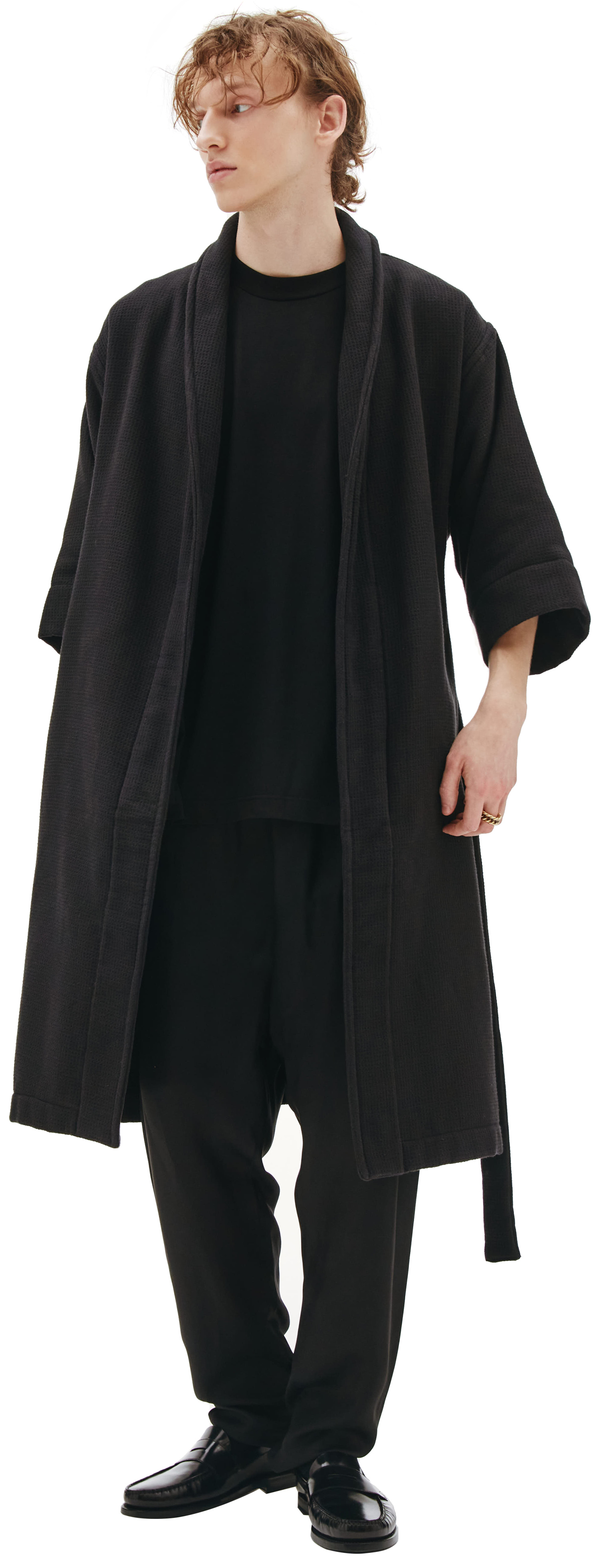 Fear of God Waffle Cotton Robe in black