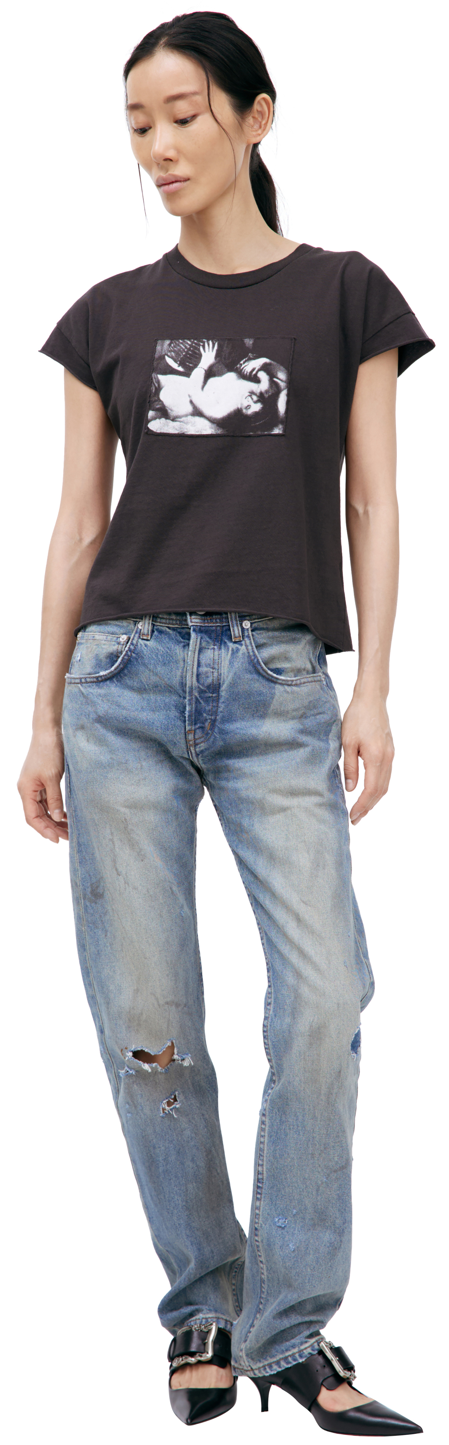 Enfants Riches Déprimés Grey T-shirt with patches
