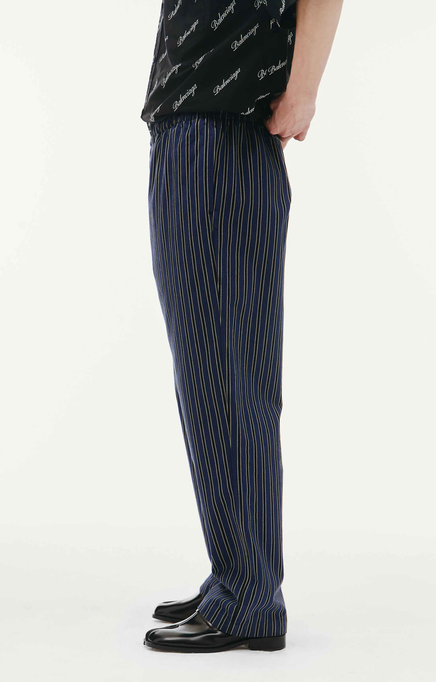 Balenciaga Striped Cotton Trousers