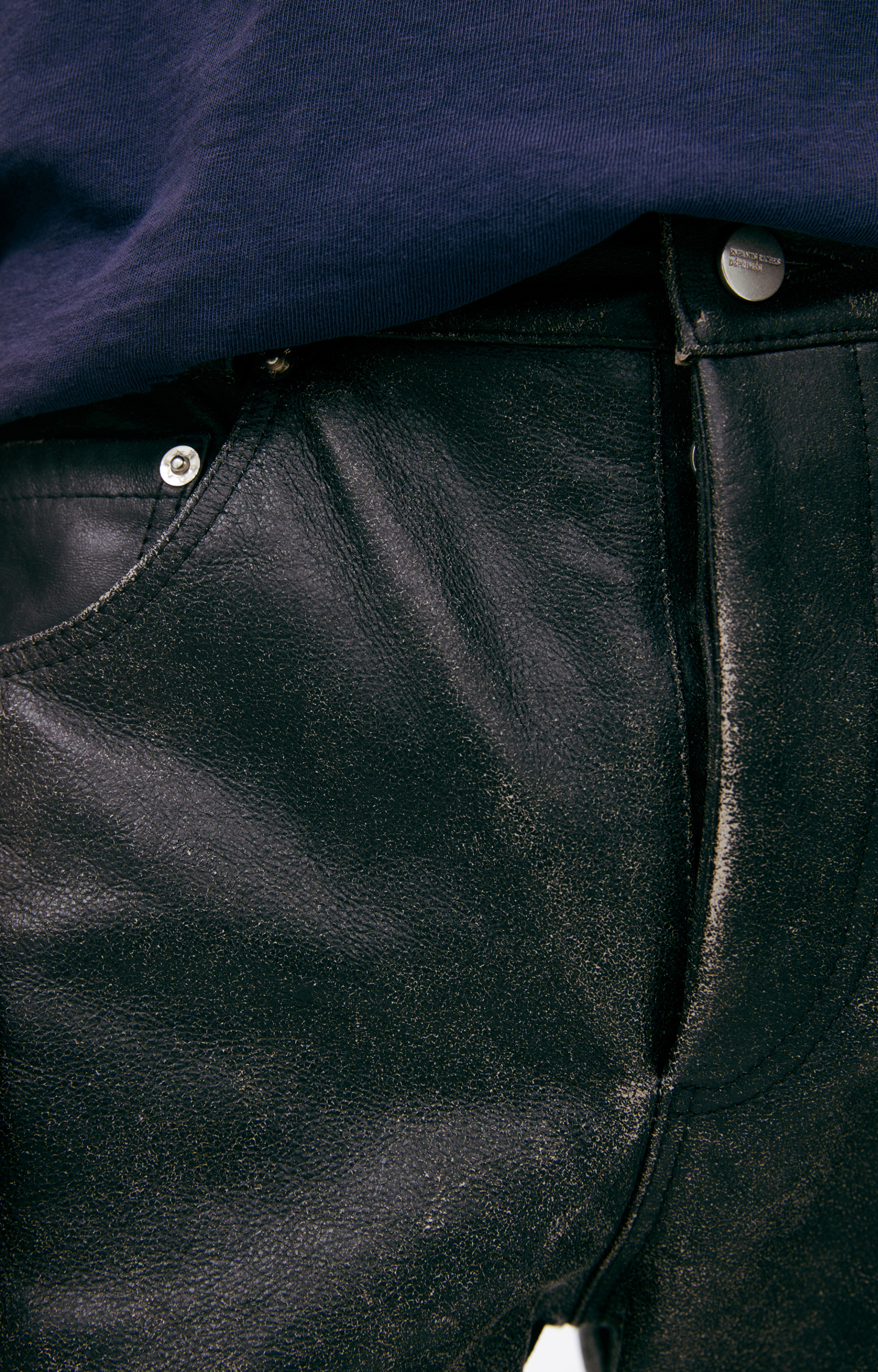 Enfants Riches Déprimés Leather trousers with stitching