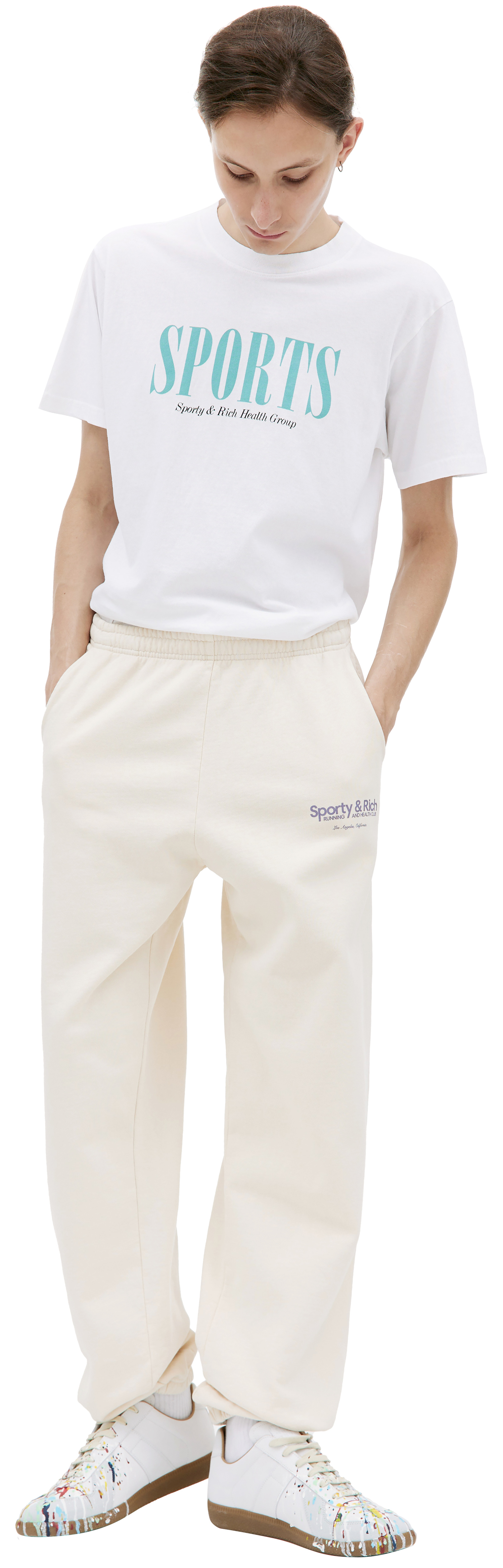 SPORTY & RICH Beige Club sweatpants