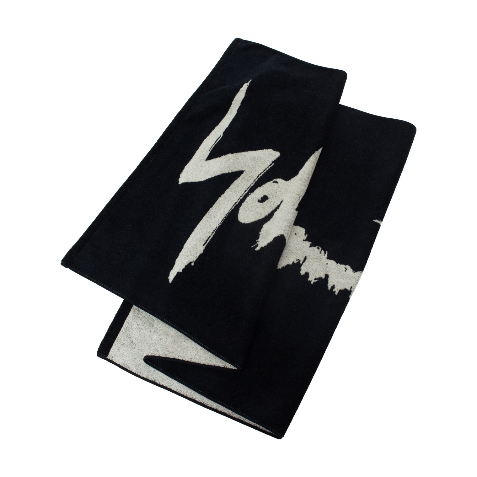 Yohji Yamamoto Double-sided logo towel