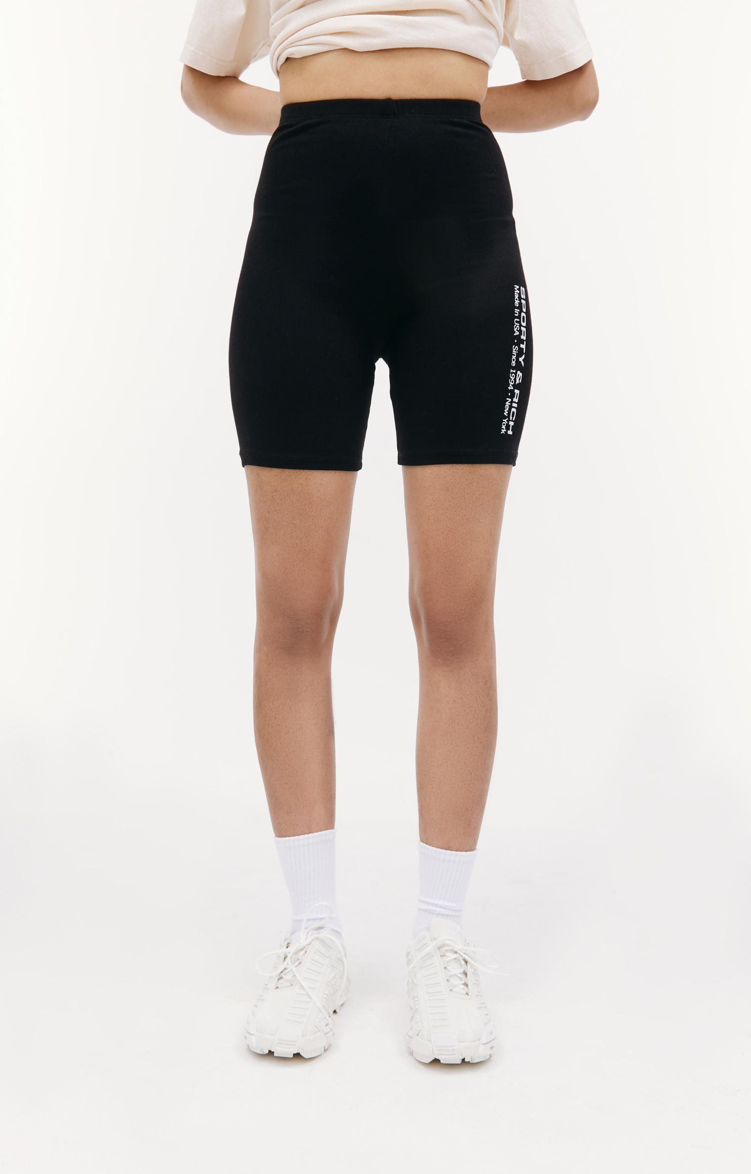 SPORTY & RICH Black mini shorts