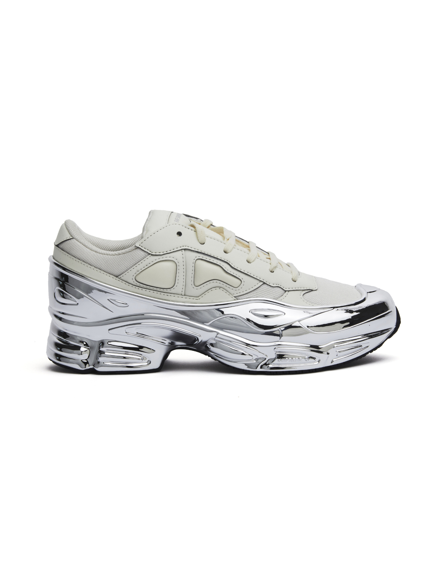 Raf Simons White & Silver Ozweego Sneakers