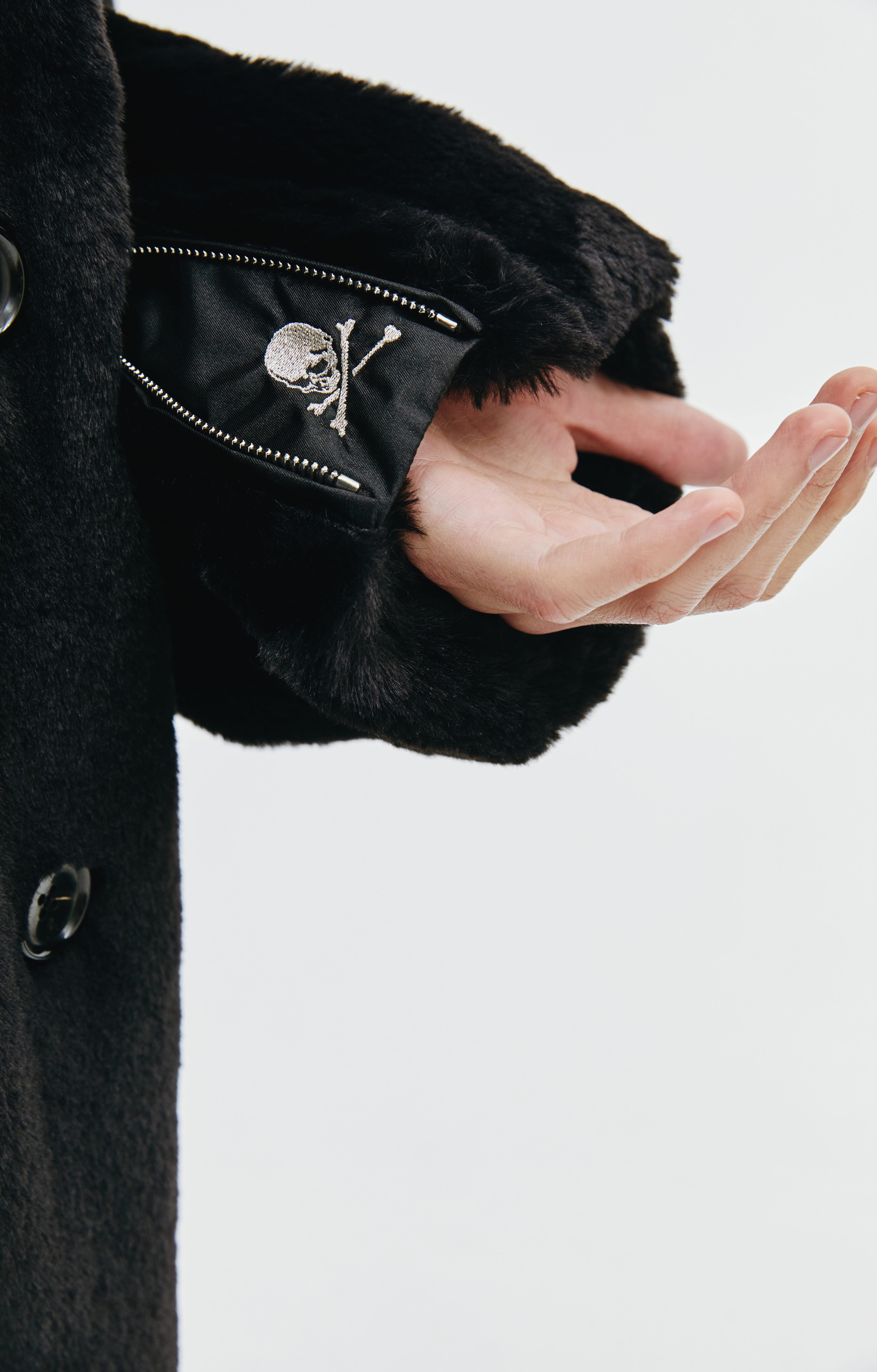 Mastermind WORLD Black faux fur jacket