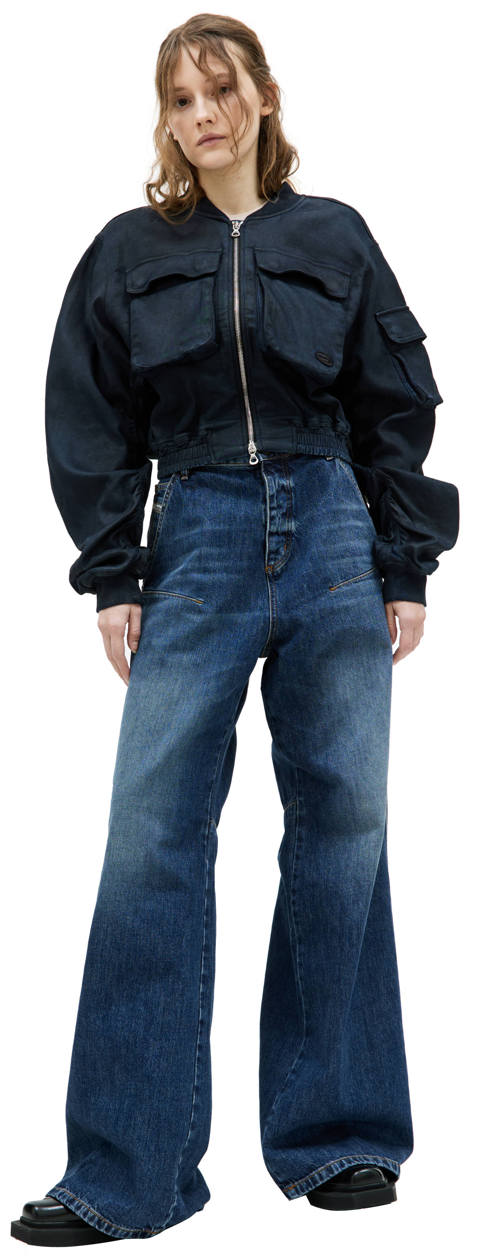 Diesel Укороченная куртка с накладными карманами