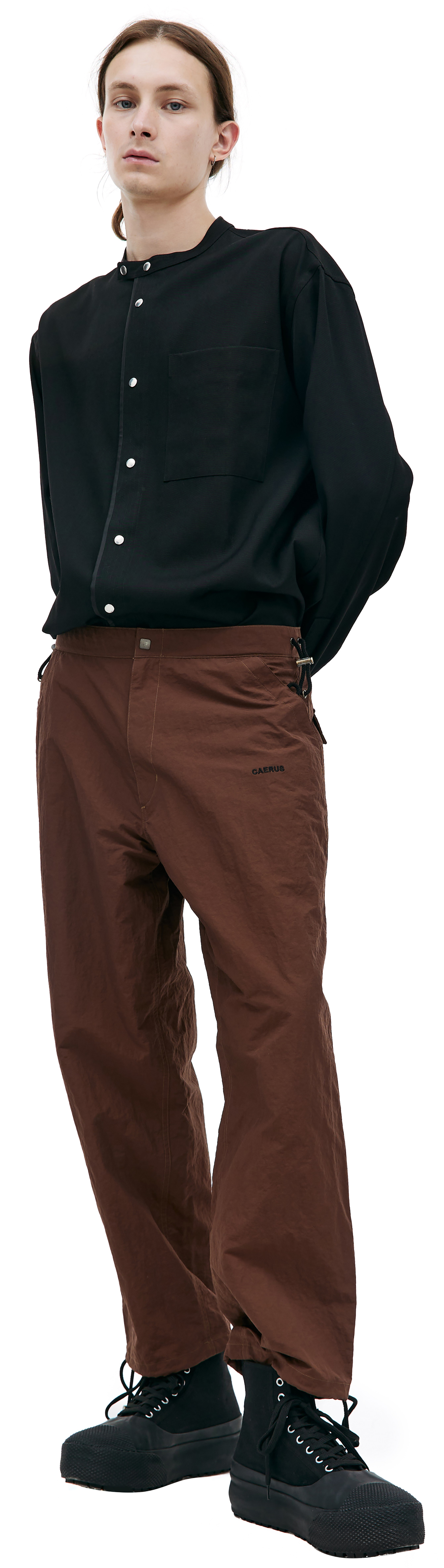 CAERUS Brown nylon trousers