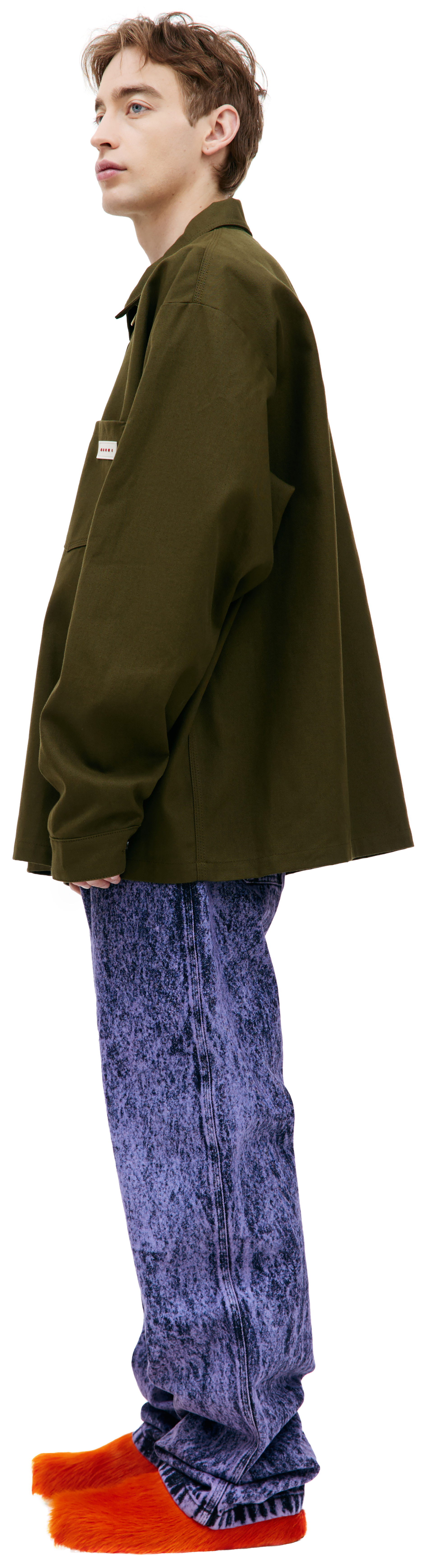 Marni Khaki zip up shirt