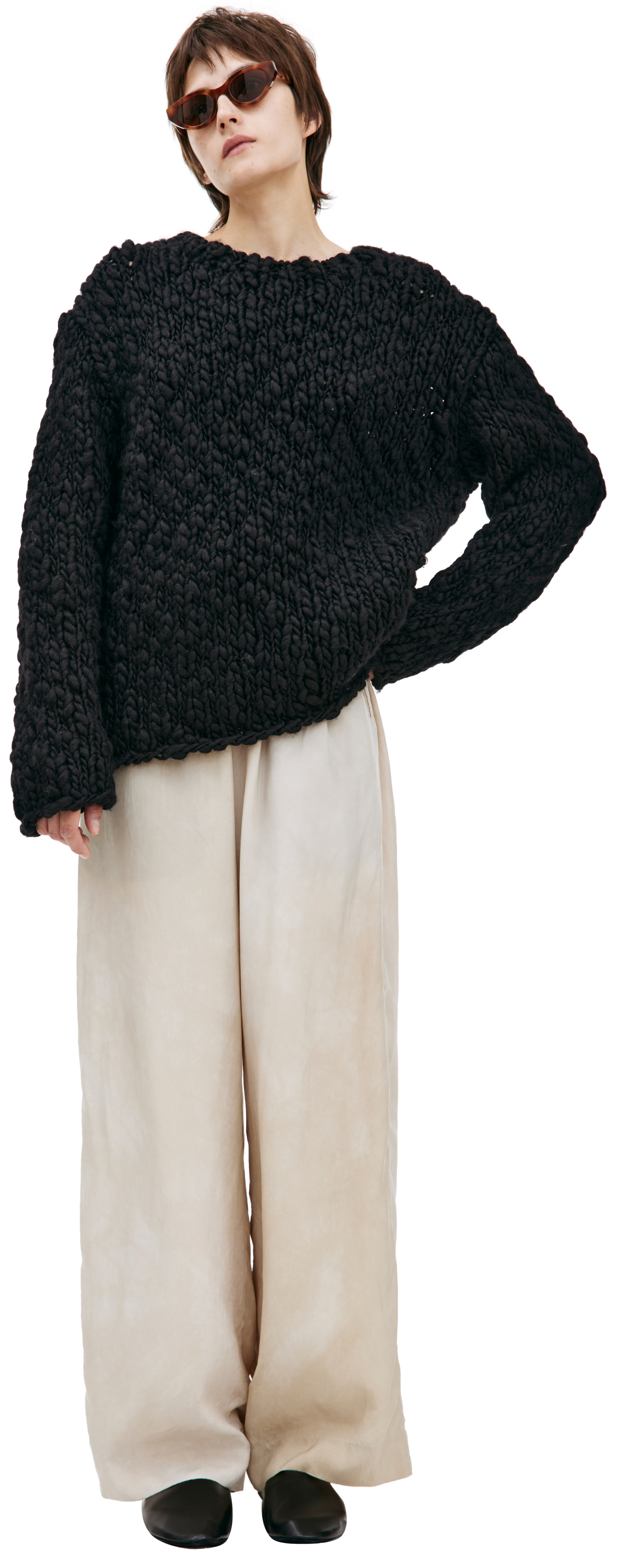 Yohji Yamamoto Coarse knit wool sweater