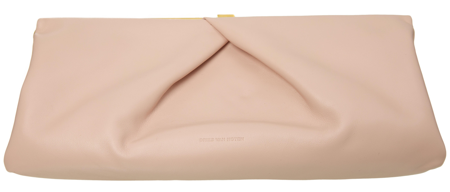 Dries Van Noten Pink leather clutch