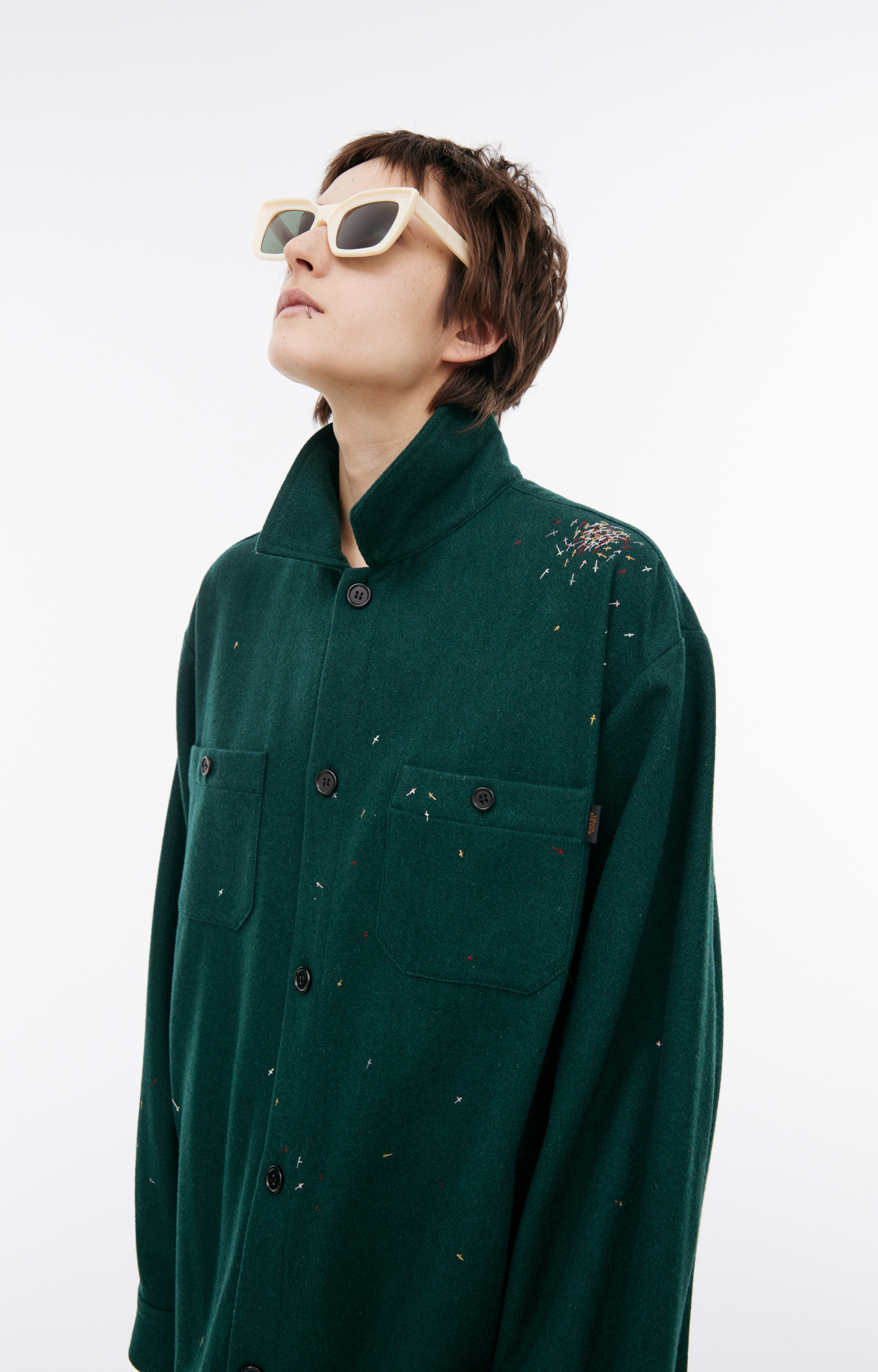 Undercover Shirt with embroidered crosses