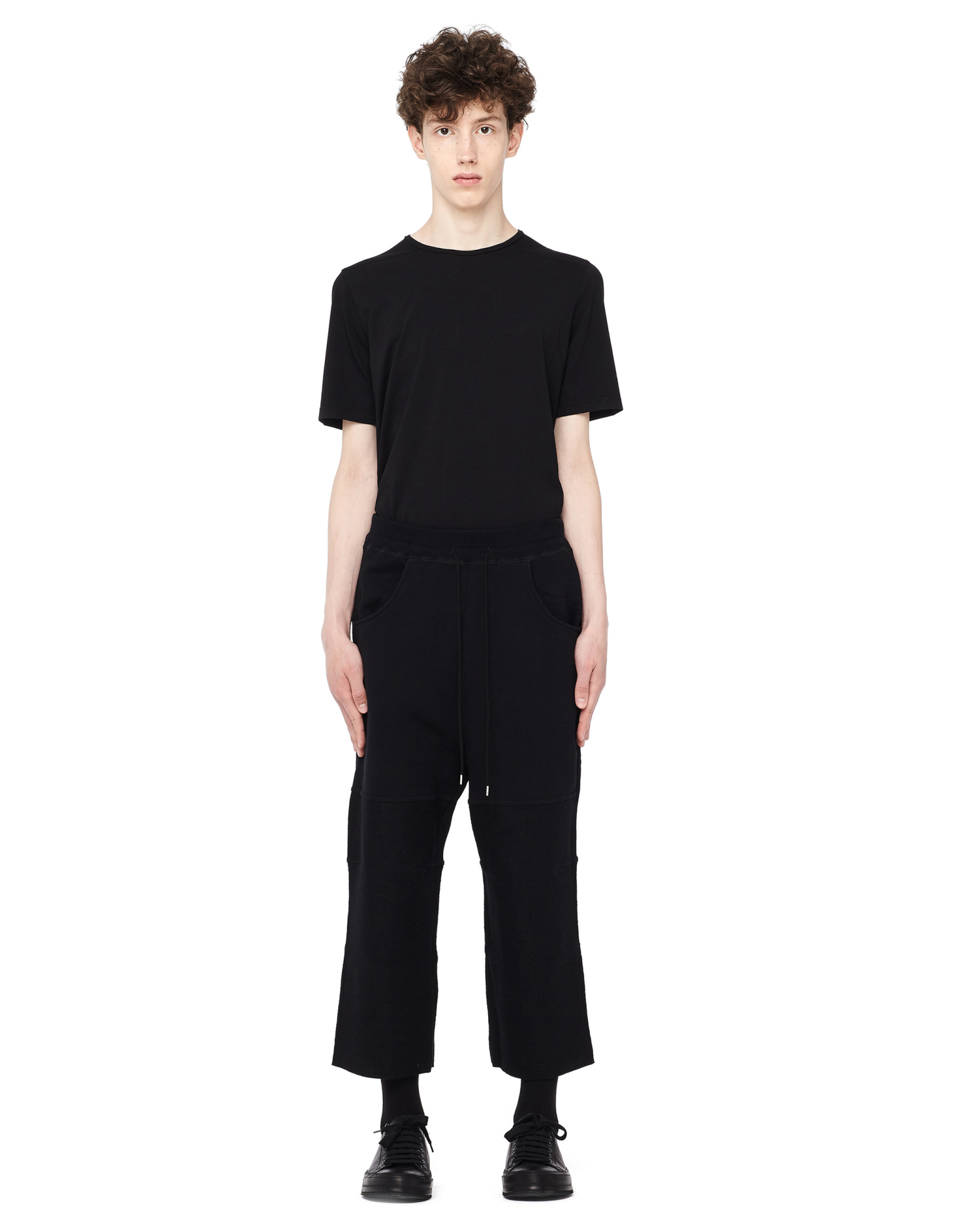 The Viridi-Anne Black Cropped Sweatpants