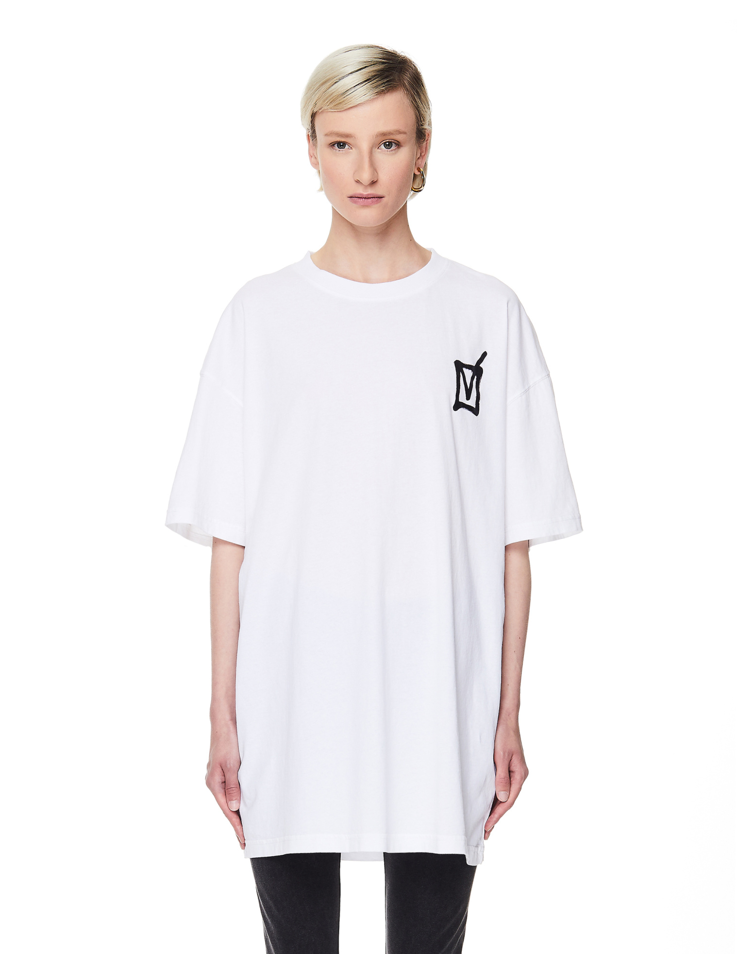 VETEMENTS Белая хлопковая футболка с принтом
