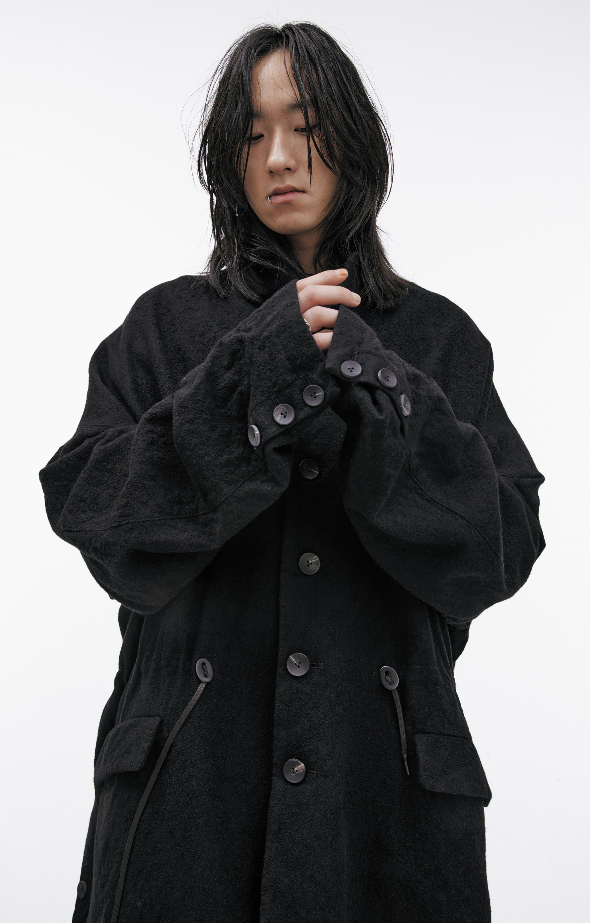 The Viridi-Anne Wool coat with buttons